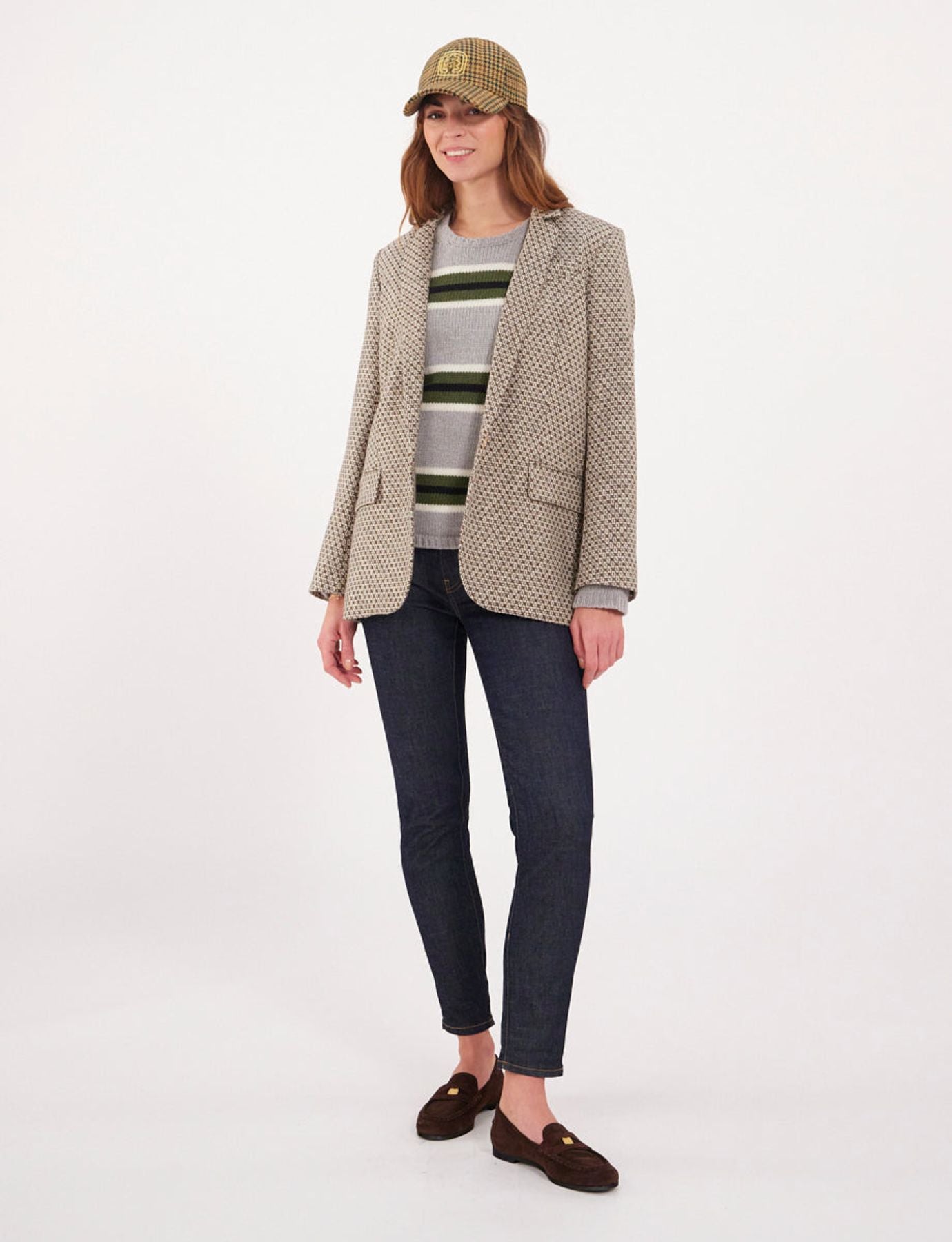 Bruna brown/ecru wool jacket
