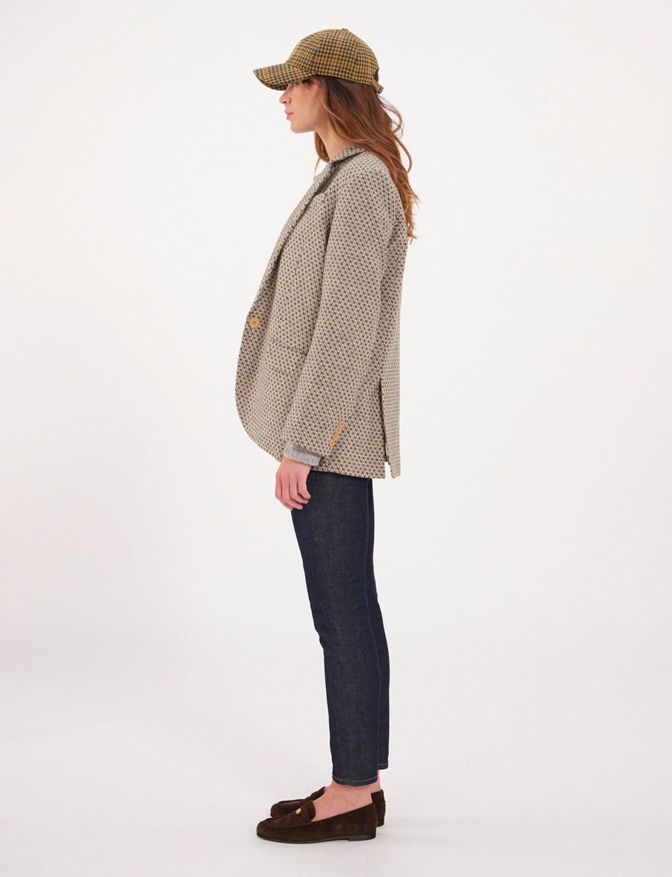 Bruna brown/ecru wool jacket