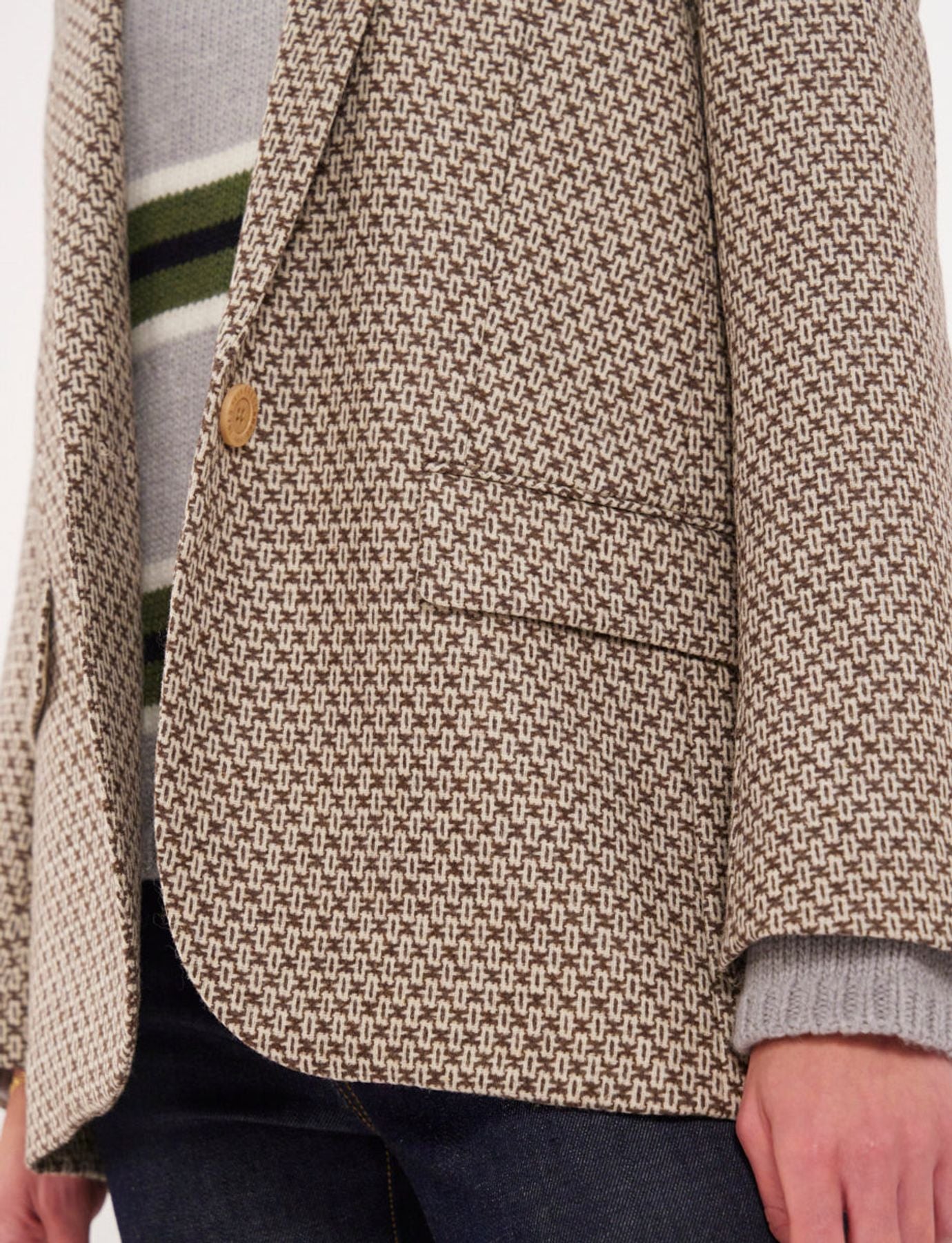Bruna brown/ecru wool jacket