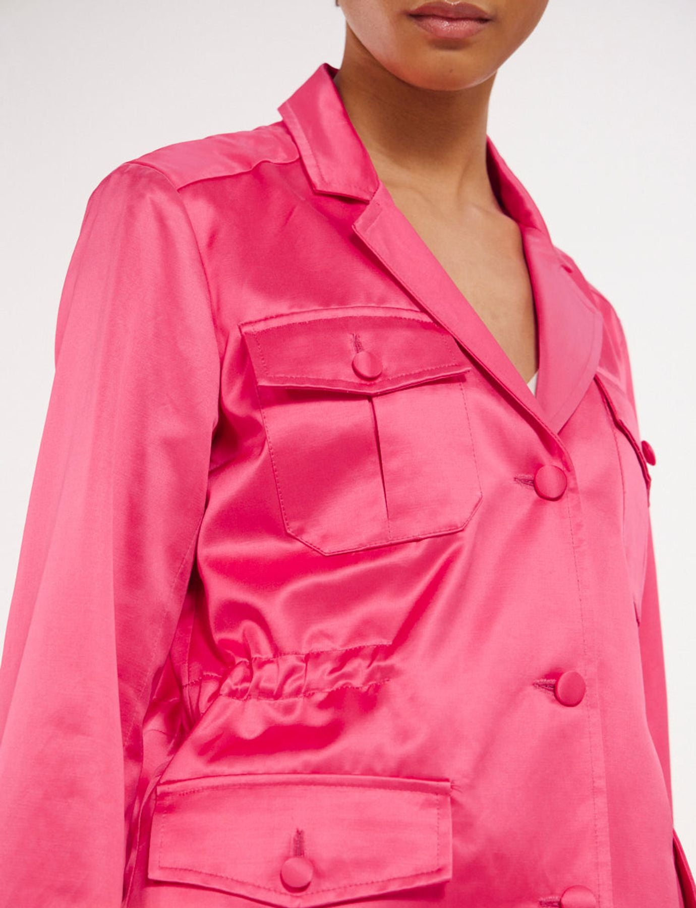 Pink satin Flipper jacket