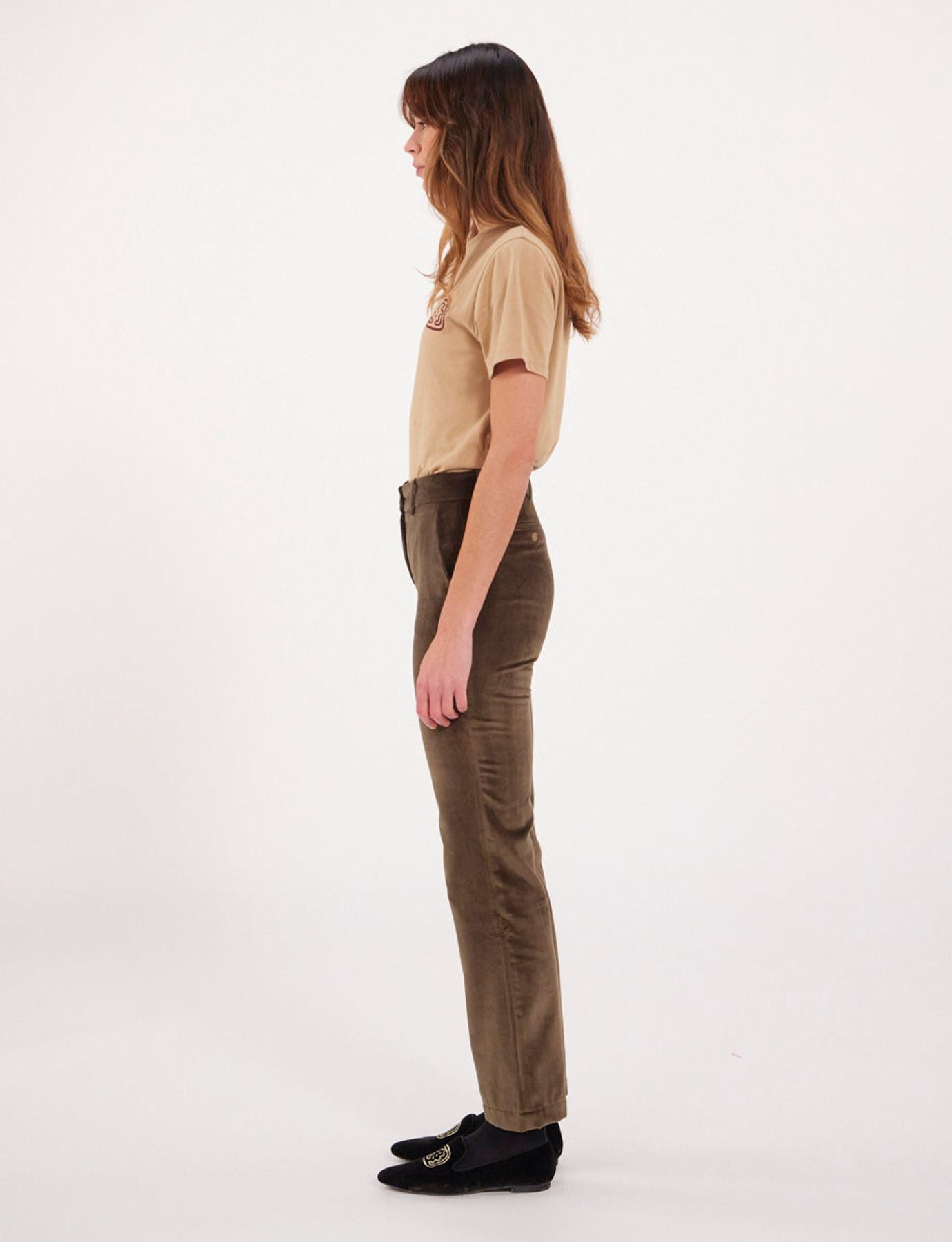 Francisco dark khaki corduroy trousers