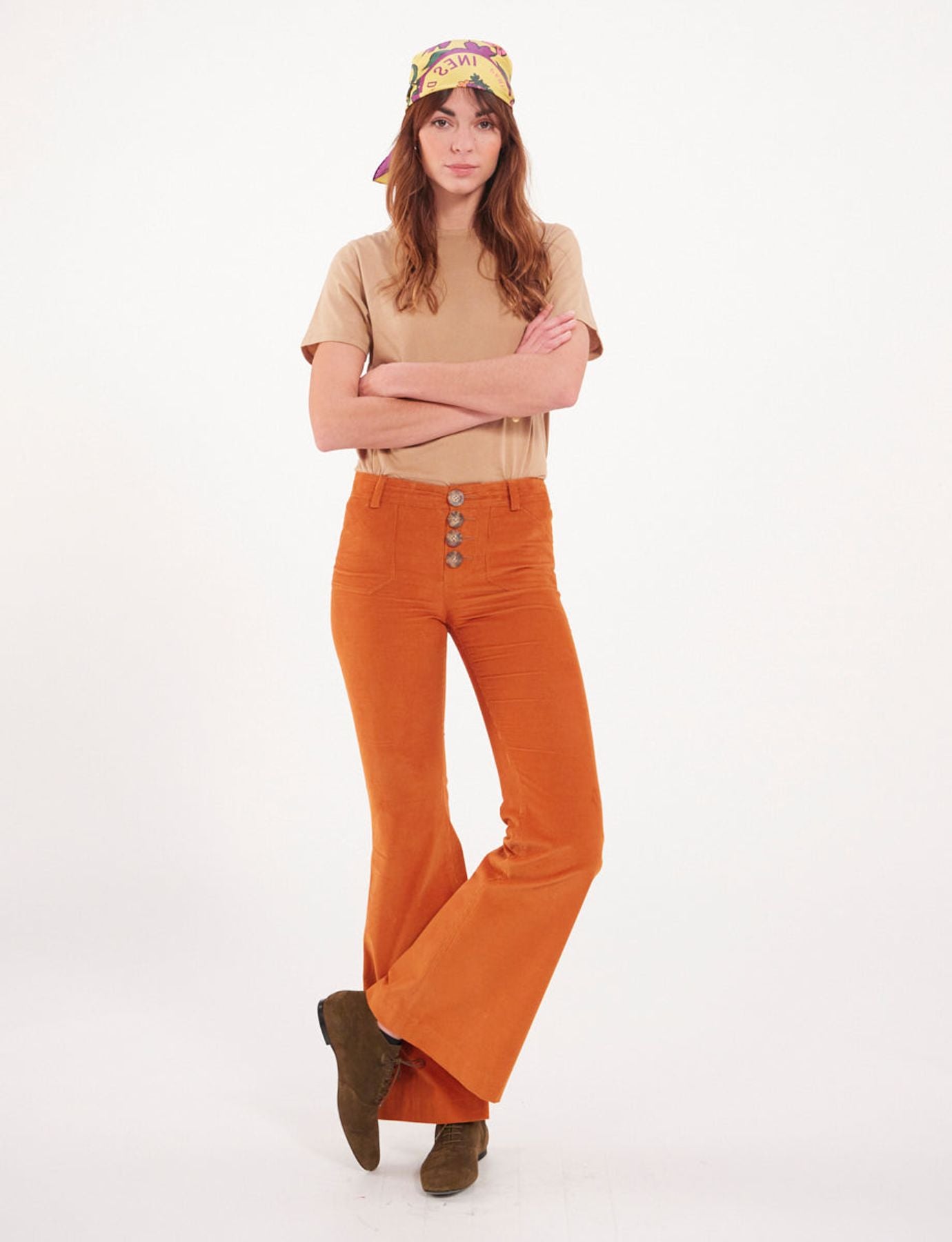 Charlotte orange corduroy trousers