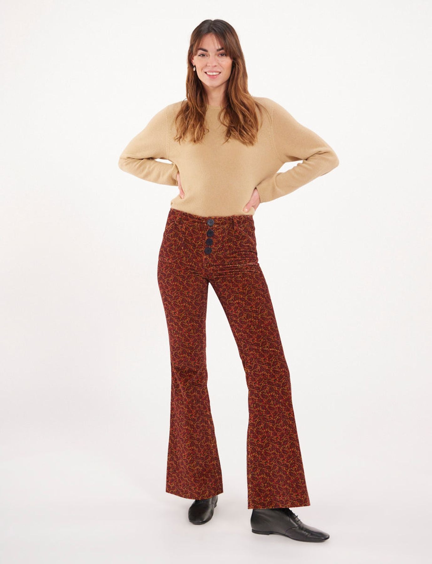 Charlotte rust print trousers