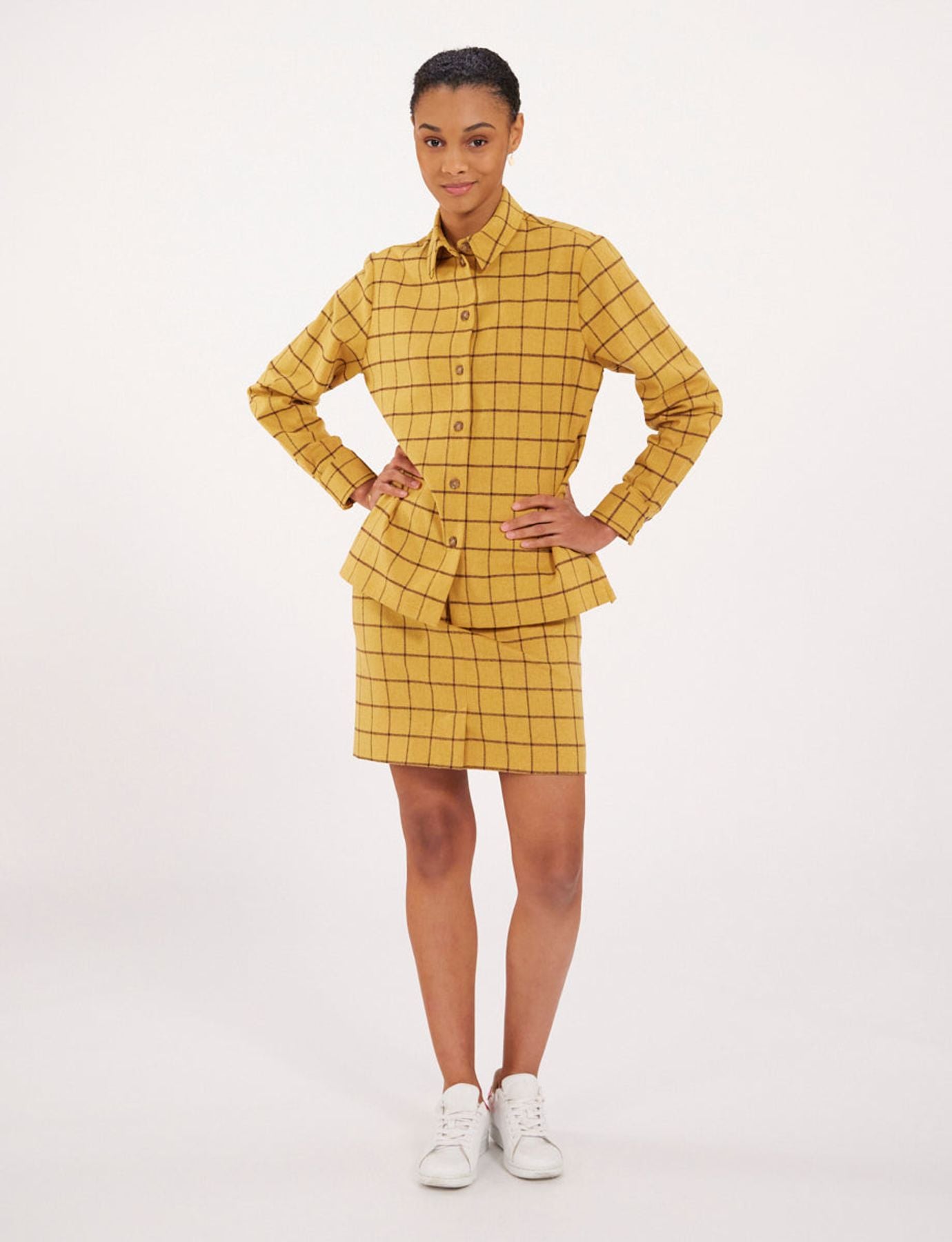 Chemise Cassia ocre à carreaux