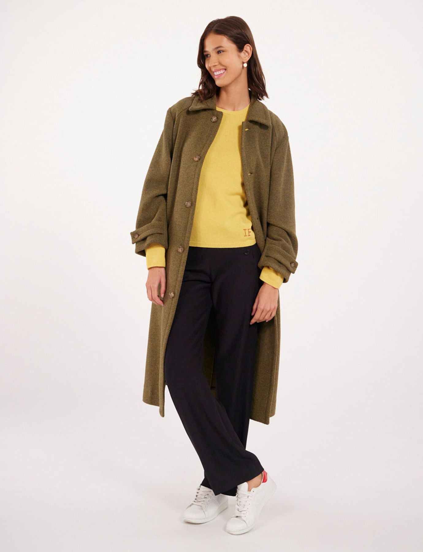 Cappotto Esme in lana kaki