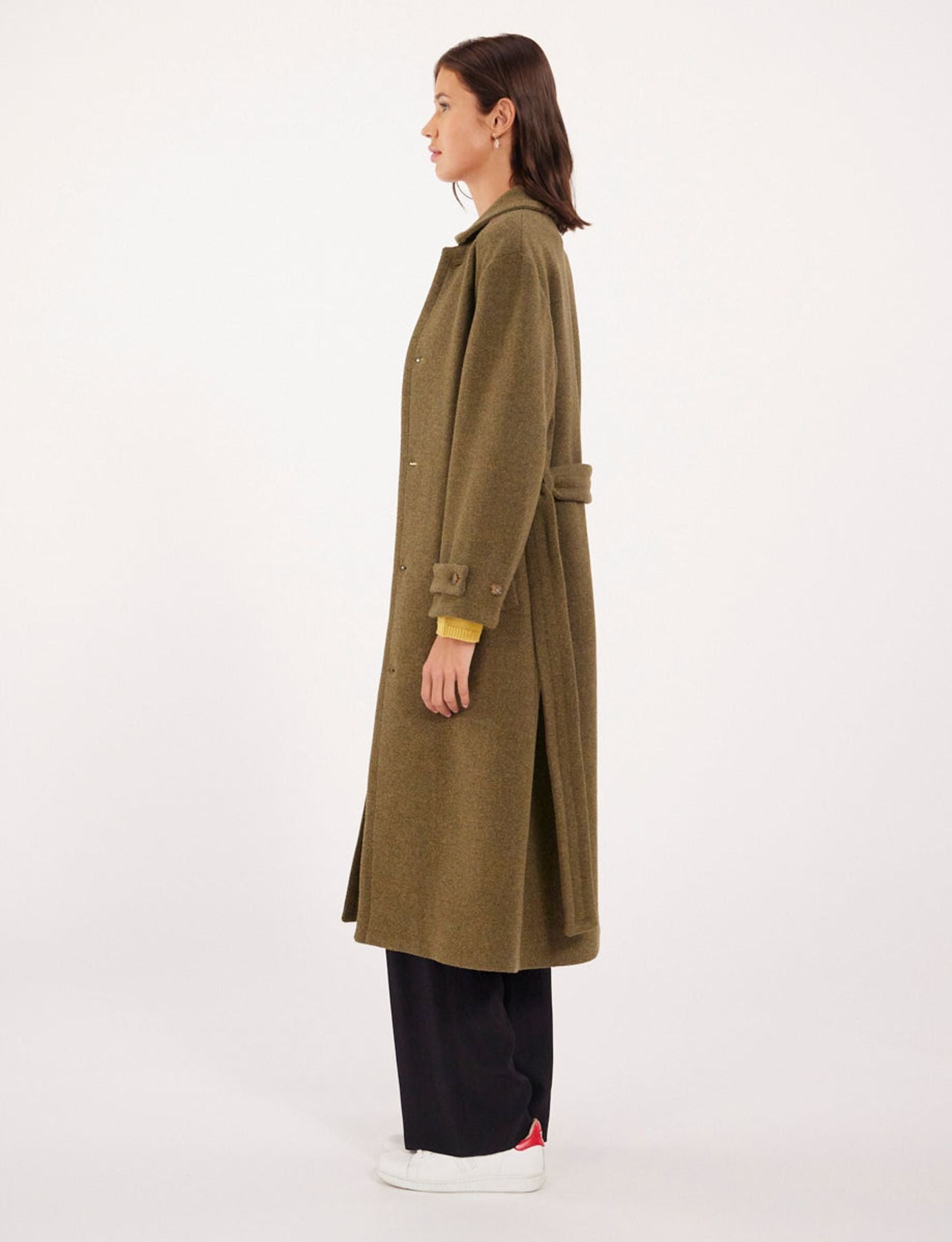 Cappotto Esme in lana kaki