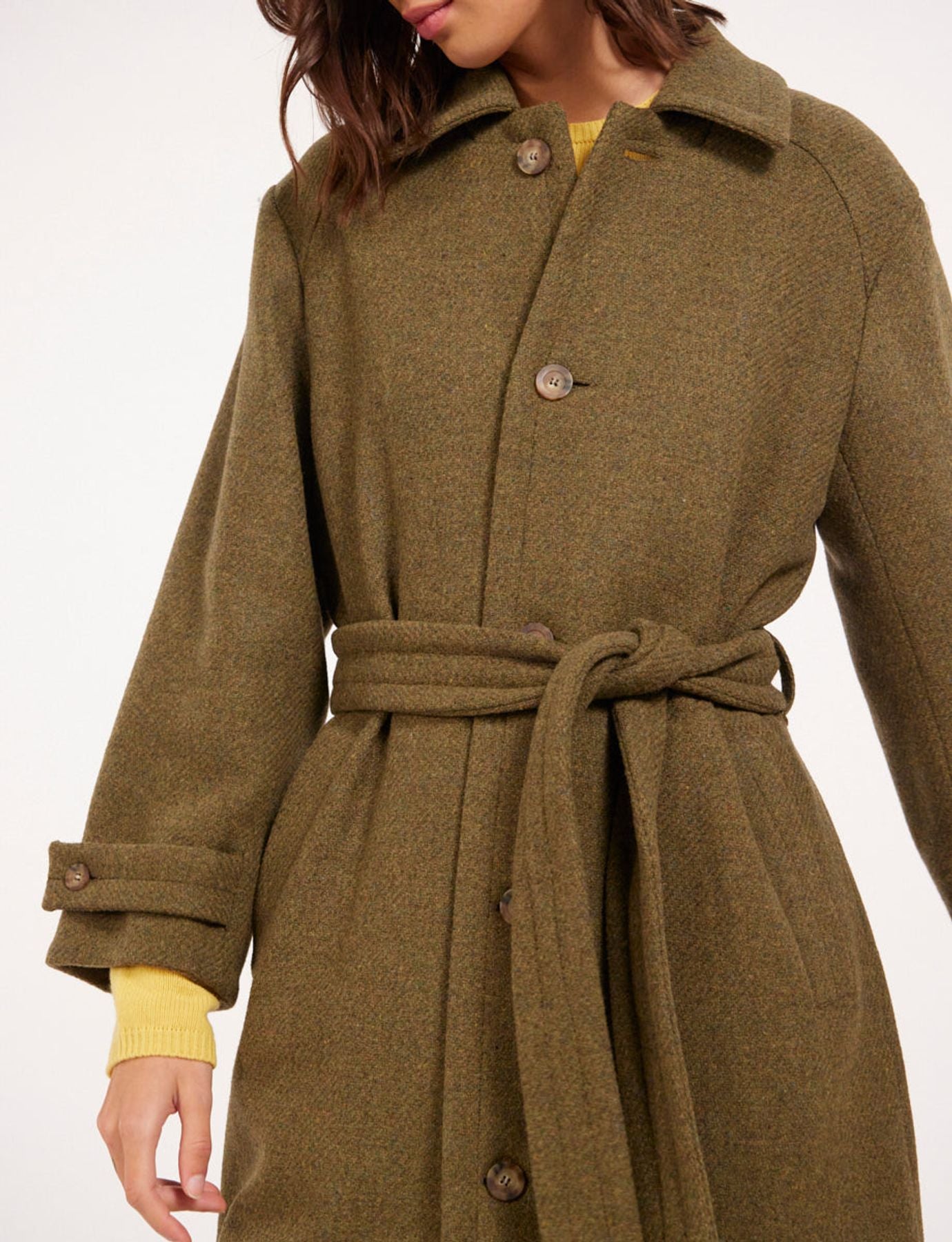 Cappotto Esme in lana kaki