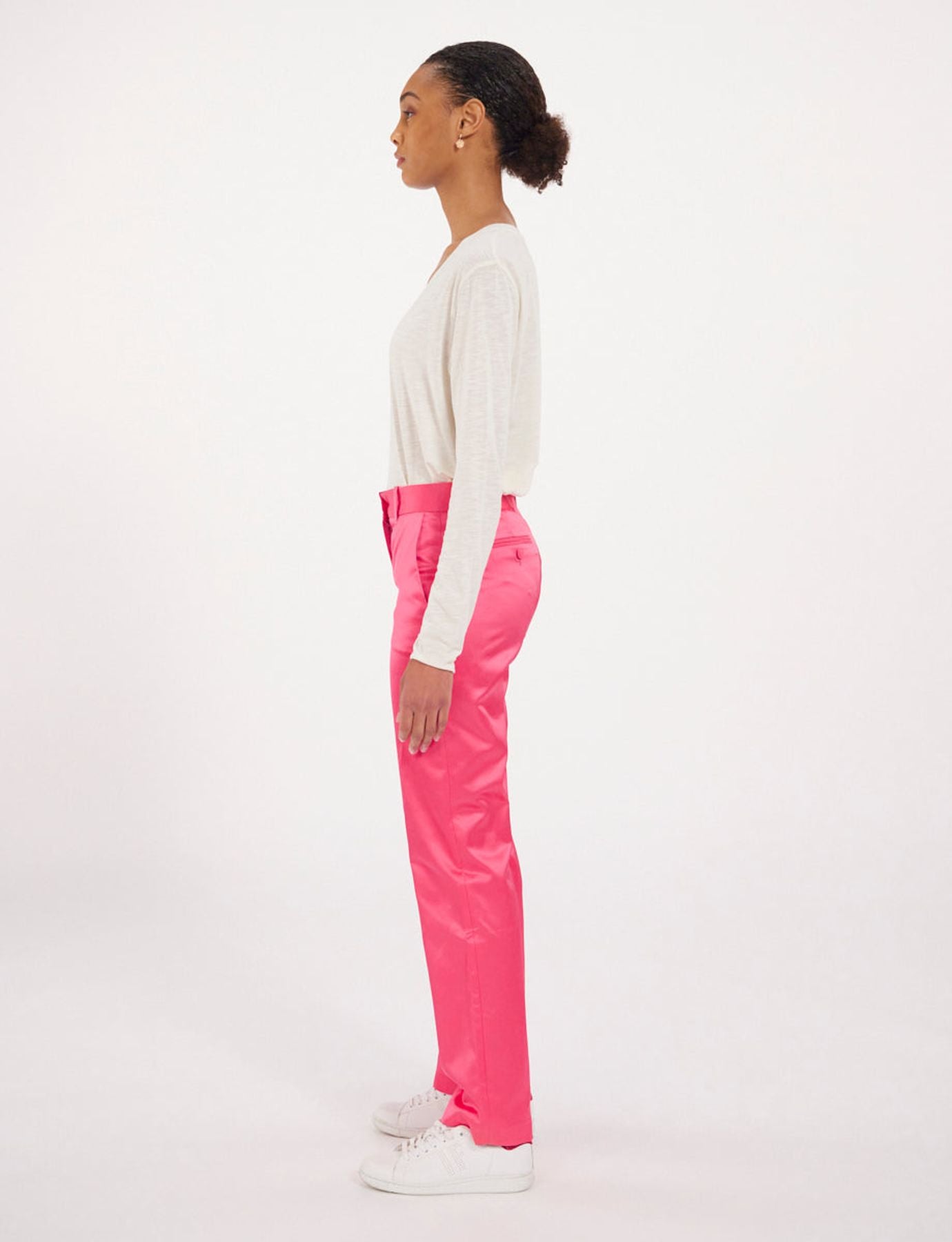 Pink Francisco satin trousers