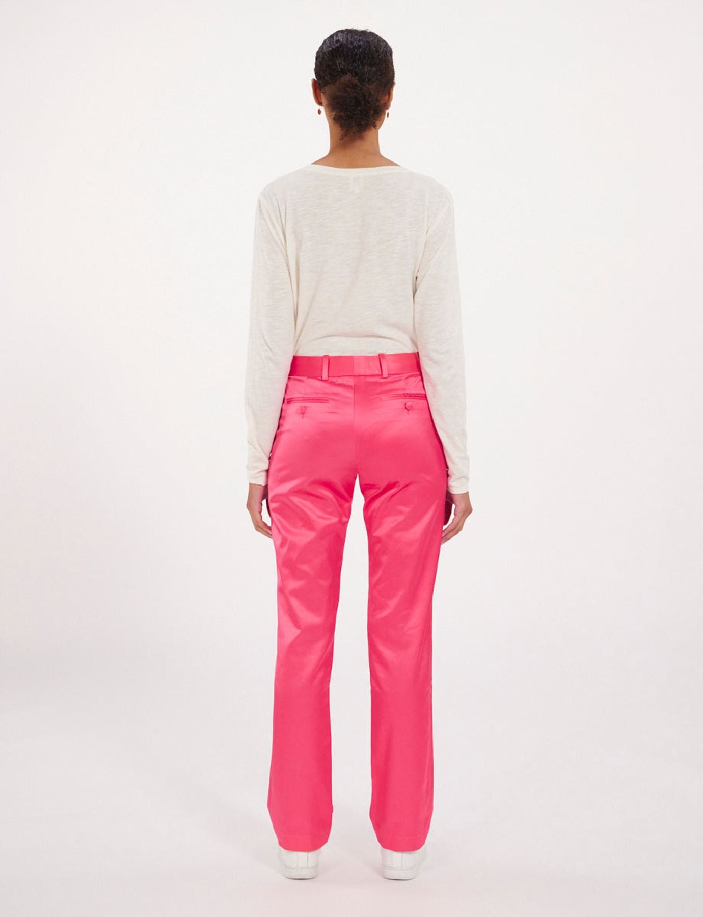 Pink Francisco satin trousers