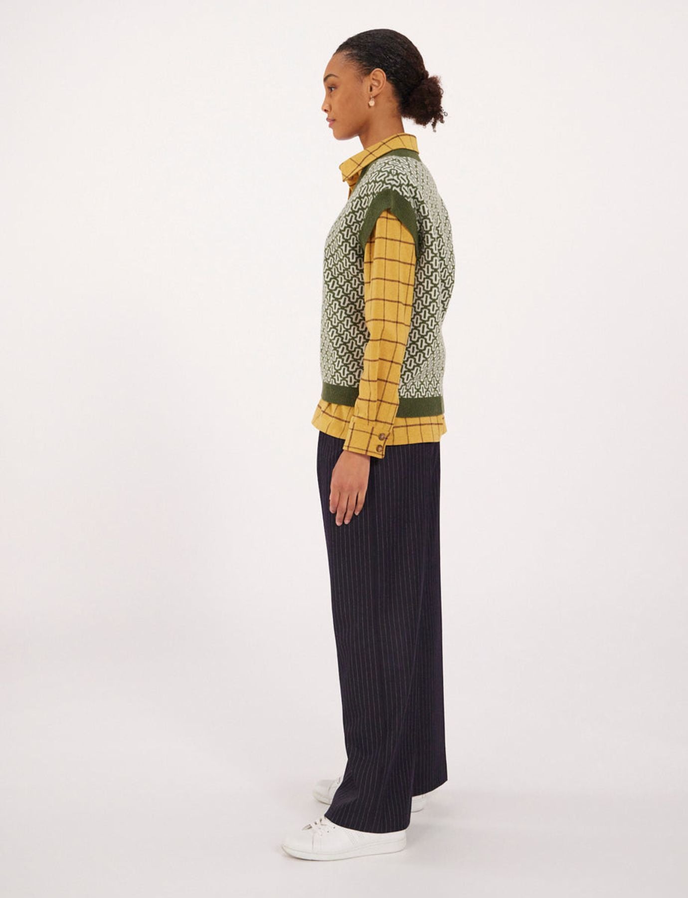 Hailey ecru/khaki wool jumper