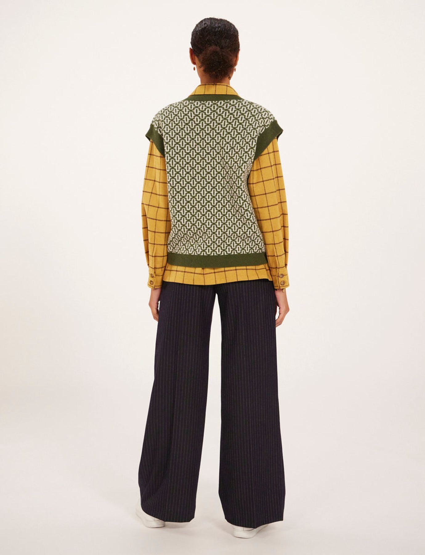 Hailey ecru/khaki wool jumper