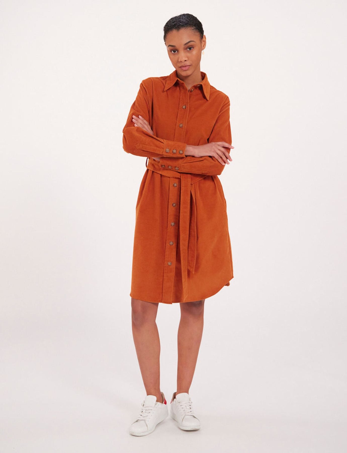 Amour orange velvet dress