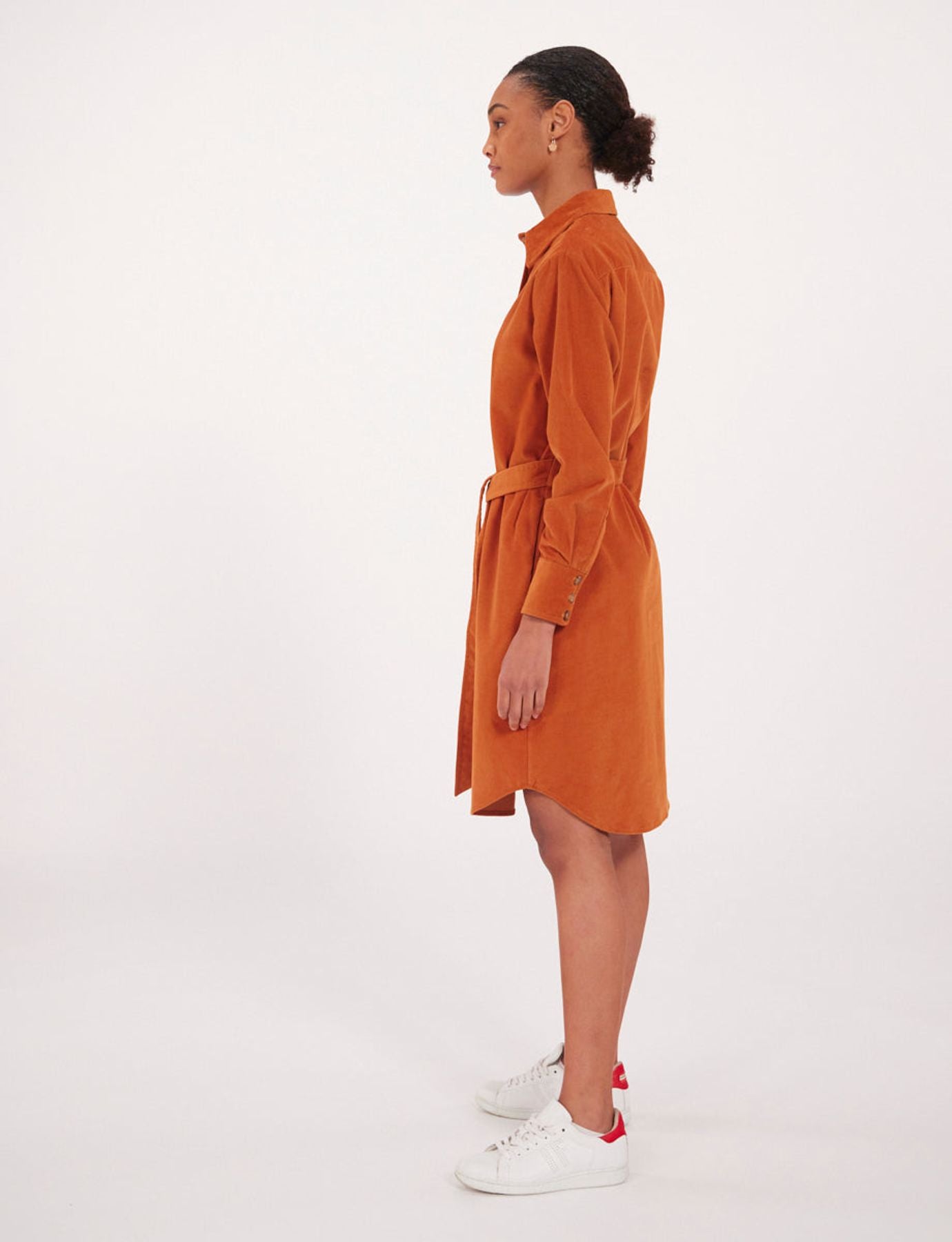 Amour orange velvet dress
