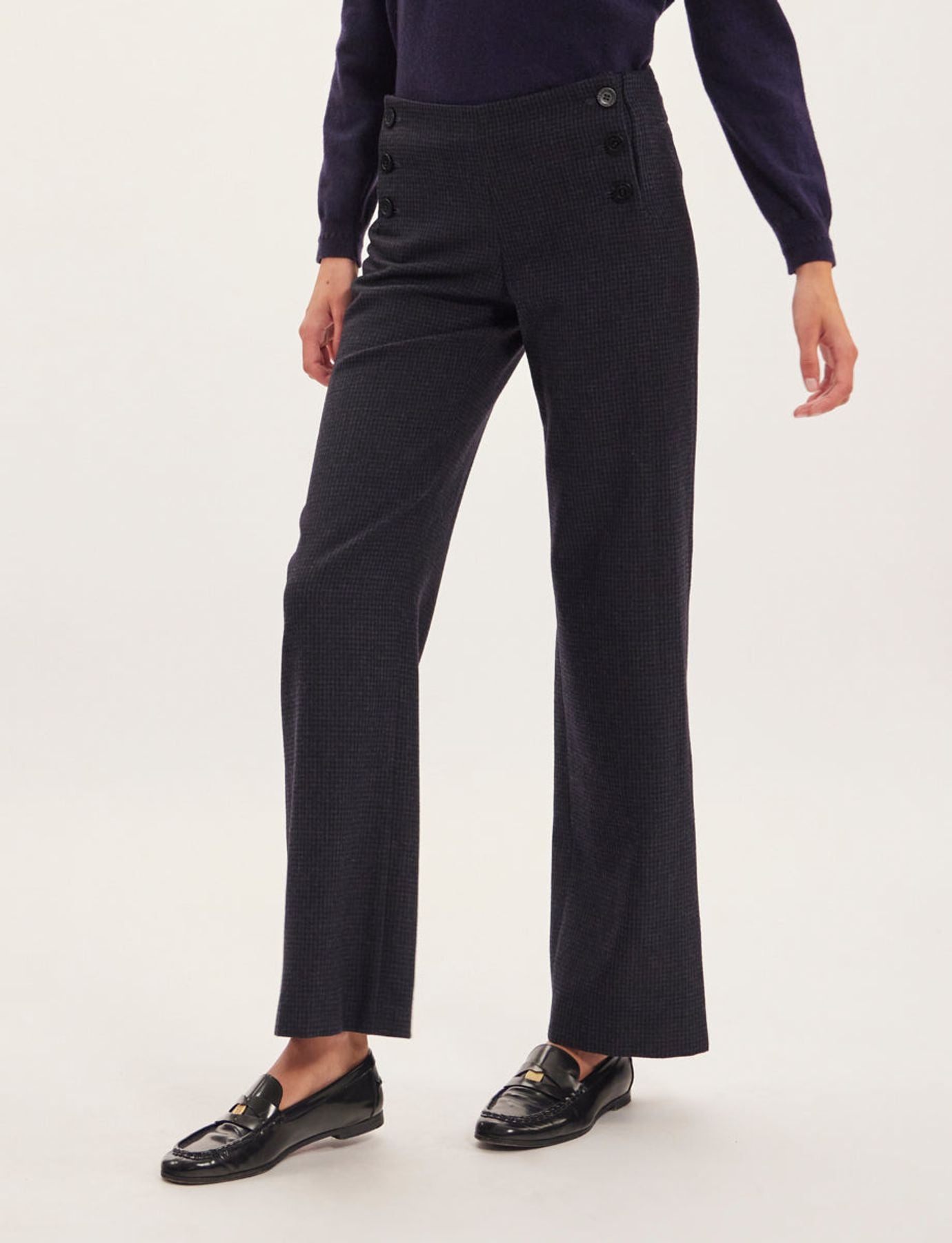 Gabriel blue and black trousers