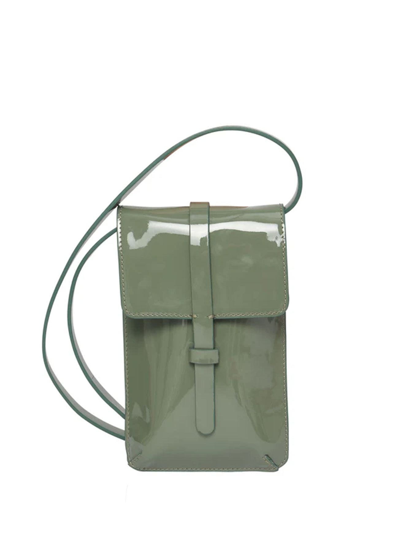 Bolso Smartphone Léonore piel glacé verde
