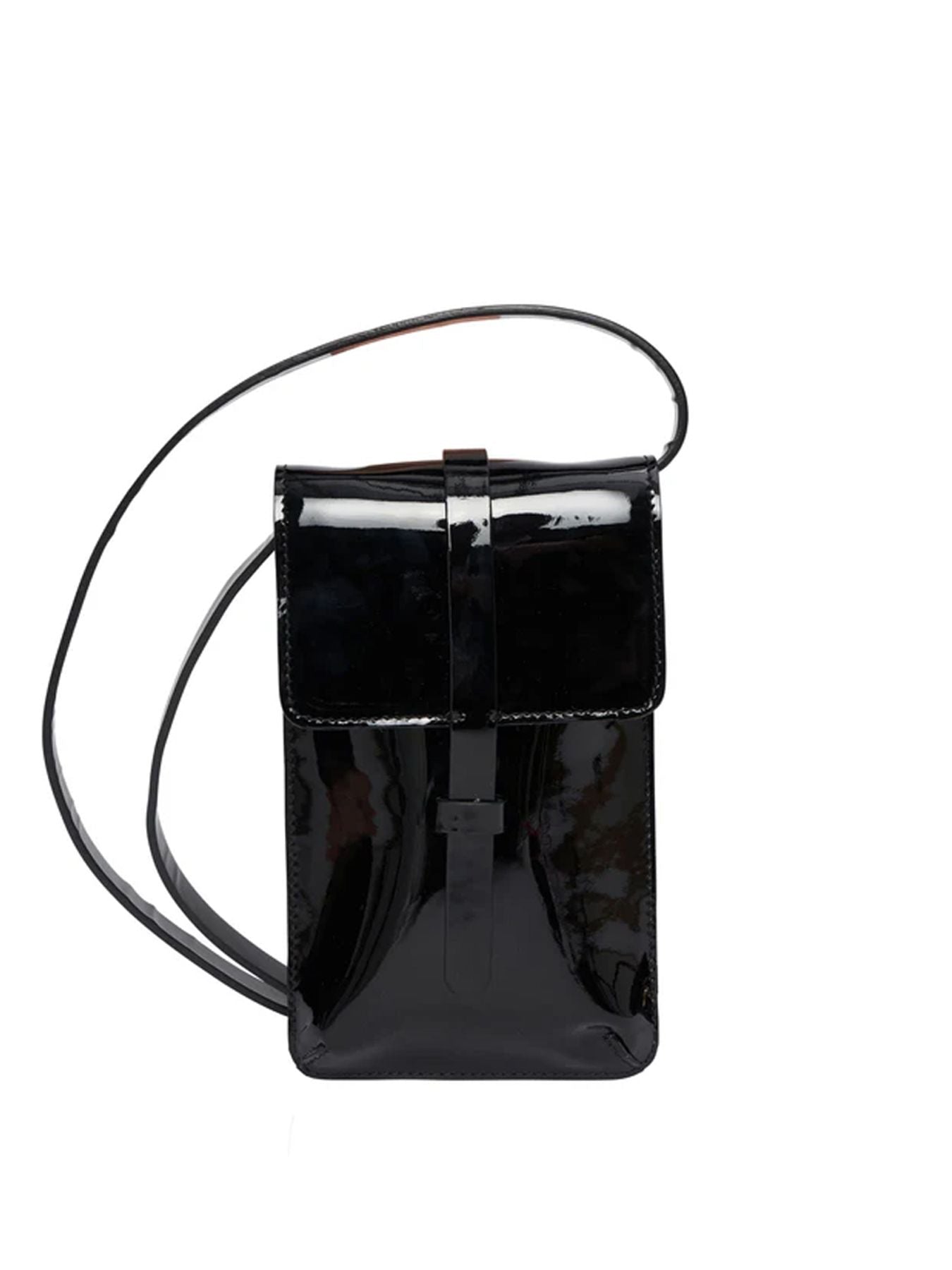 Smartphone Bolsa Léonore cuero negro brillante