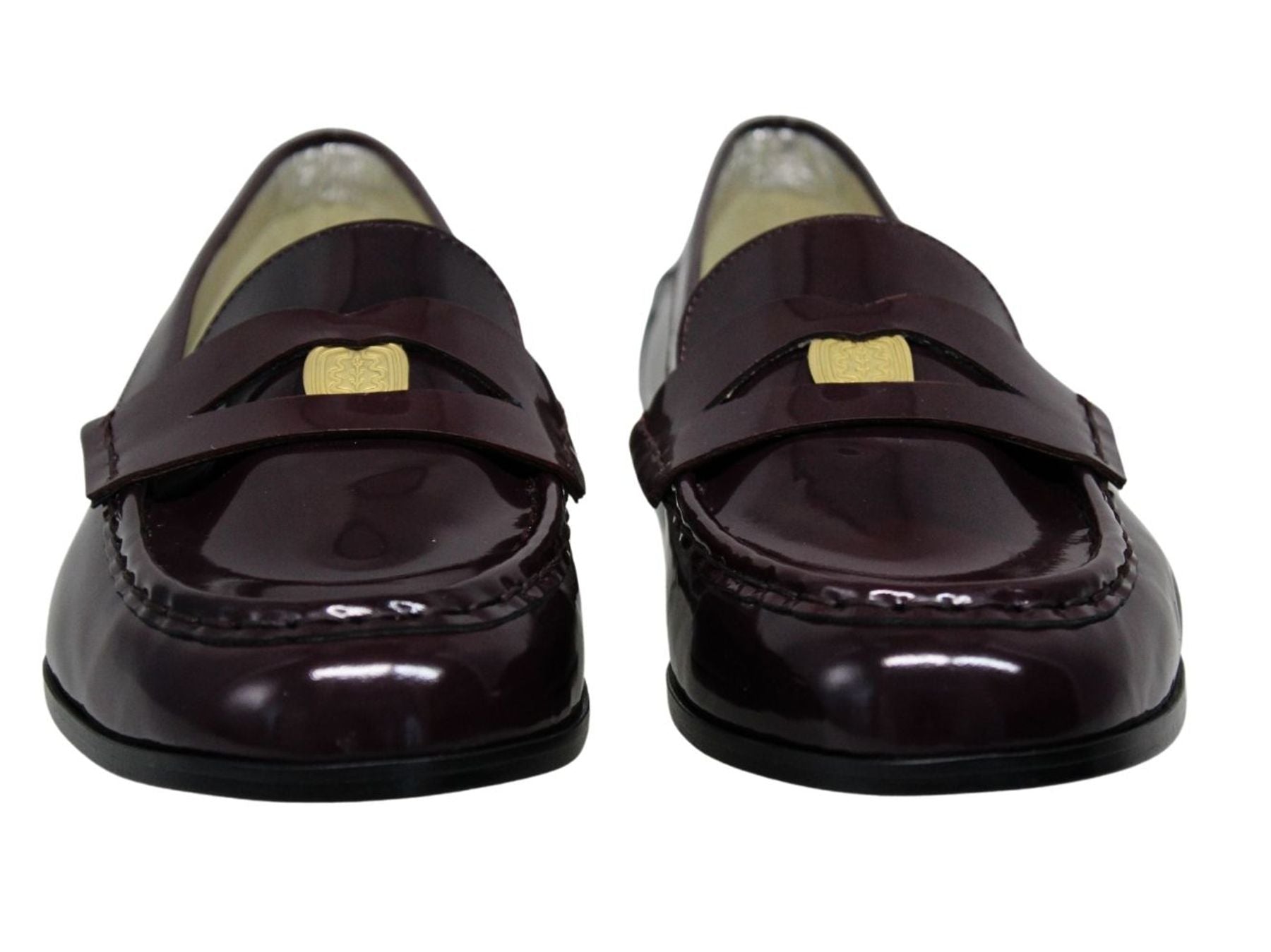 Mocassin Elvire en cuir lisse bordeaux