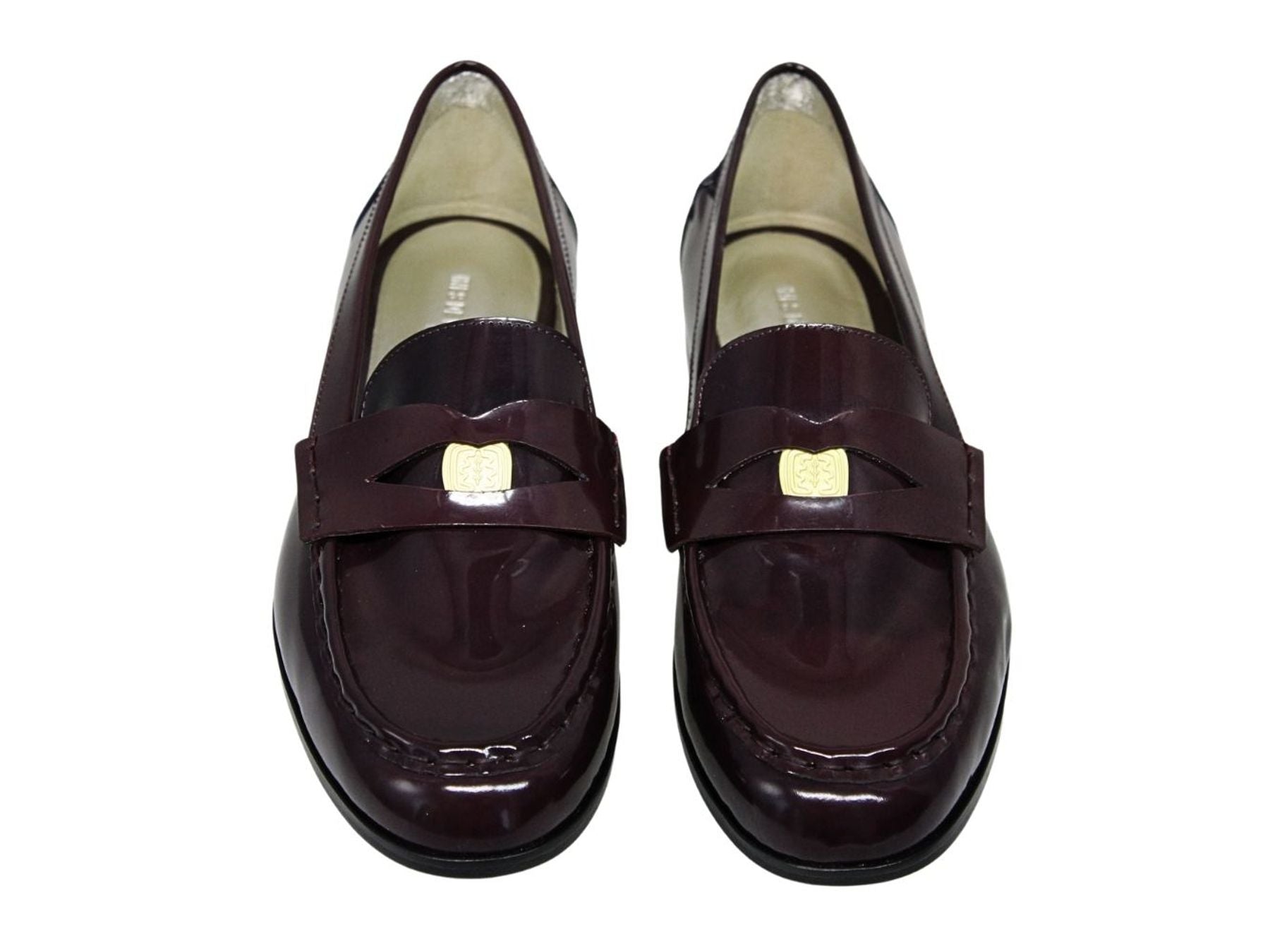 Mocassin Elvire en cuir lisse bordeaux