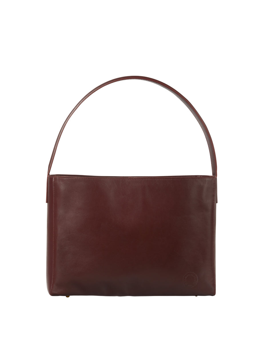 Sac cabas cuir Léonore grand format bordeaux