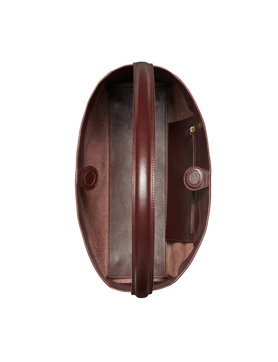 Sac cabas cuir Léonore grand format bordeaux