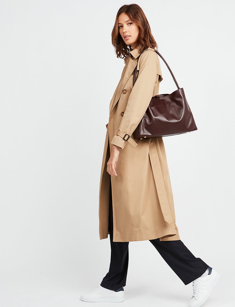 Sac cabas cuir Léonore grand format bordeaux