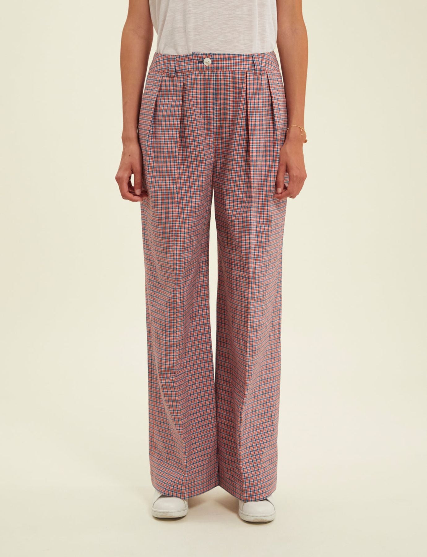 Luciano red checked trousers