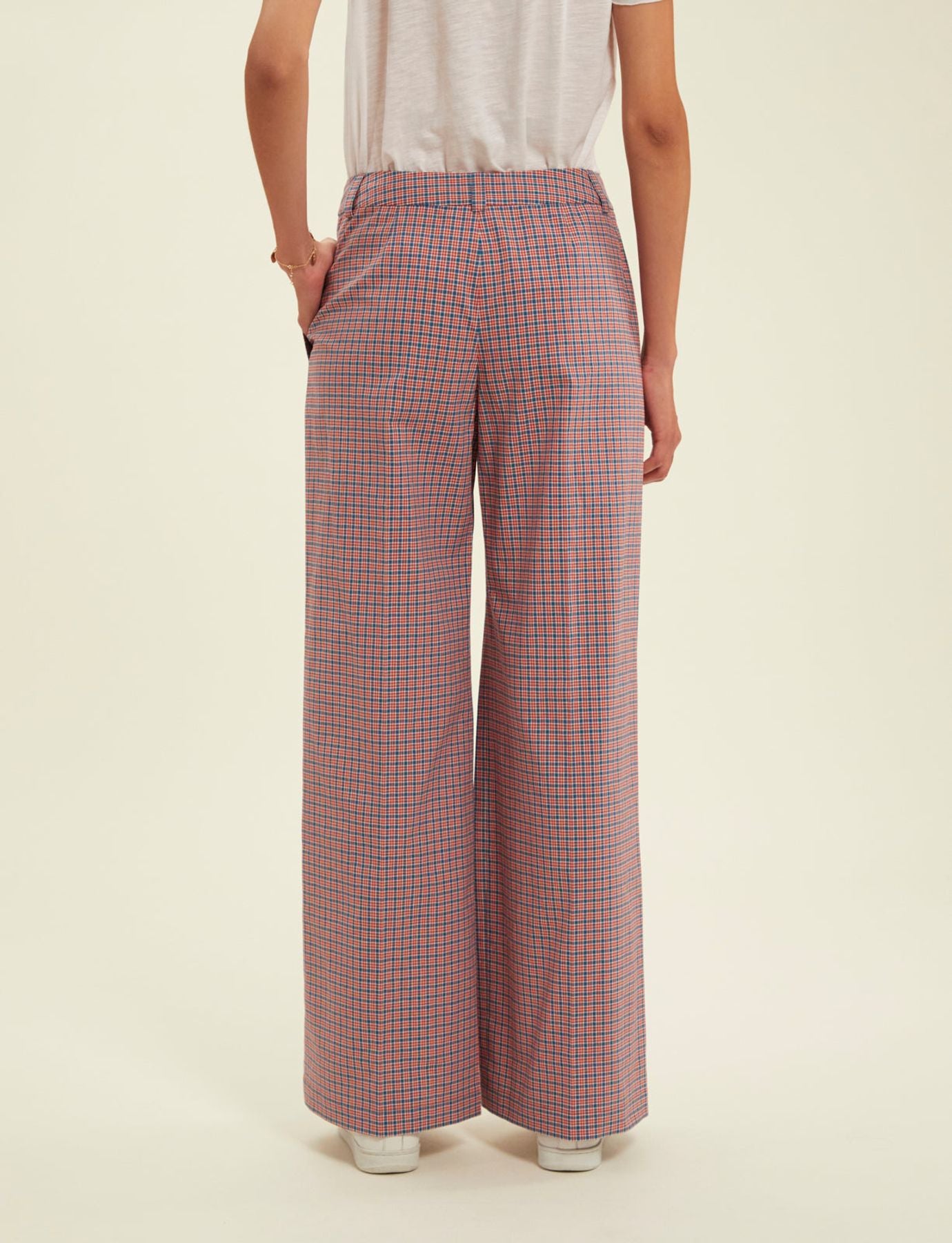 Luciano red checked trousers