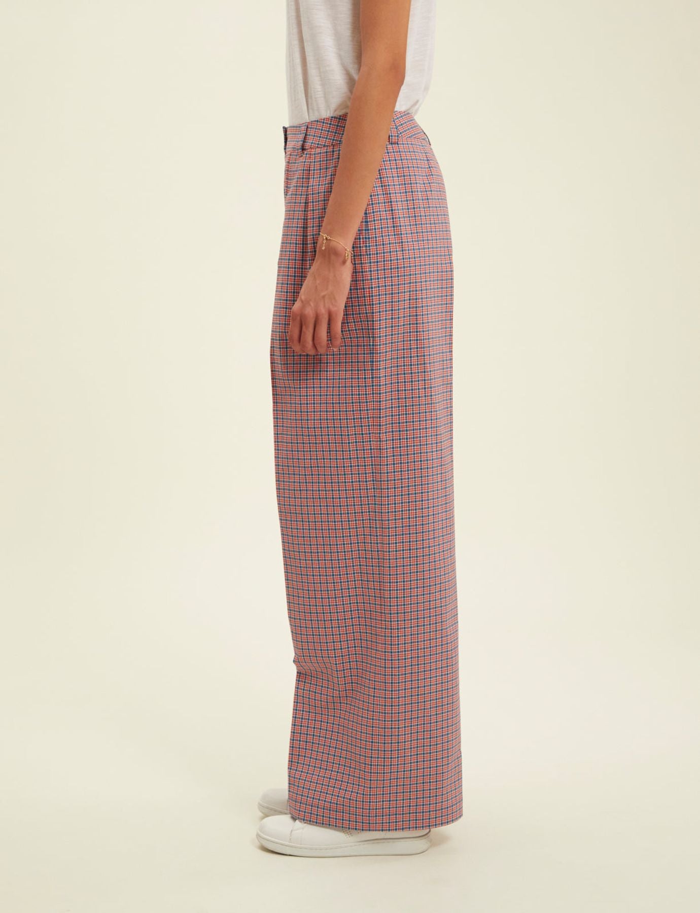 Luciano red checked trousers