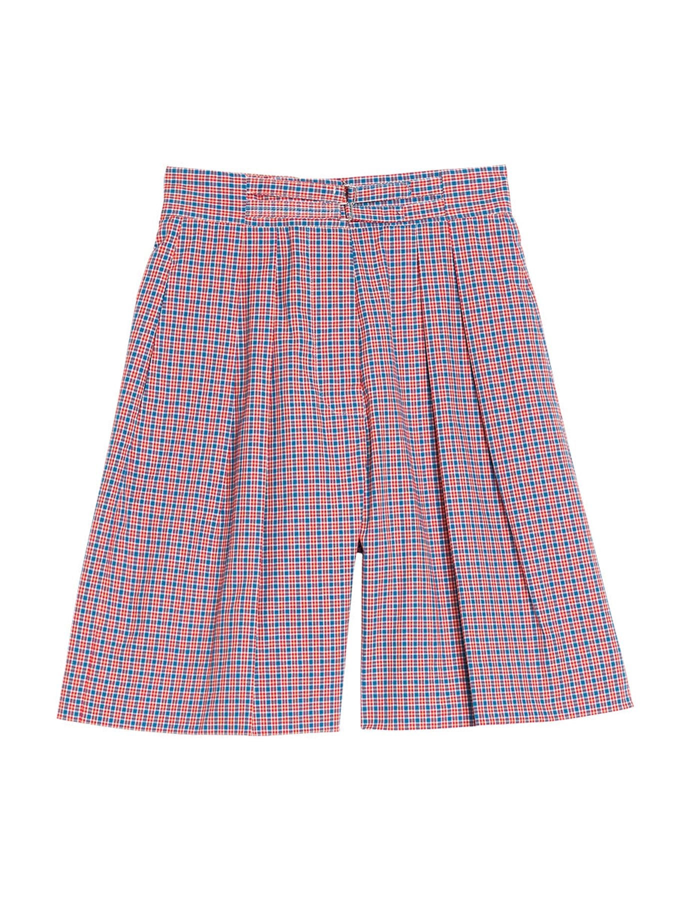 Plum red checked shorts