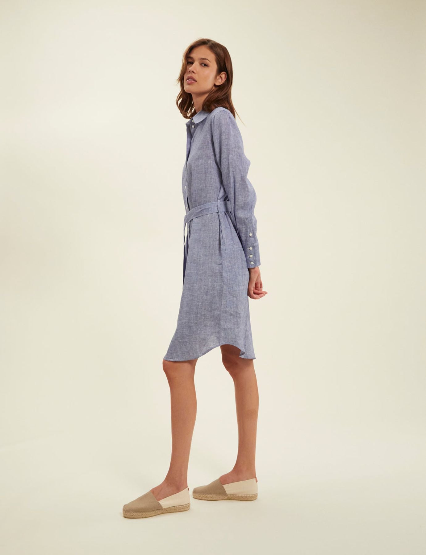 Amour dress in blue linen