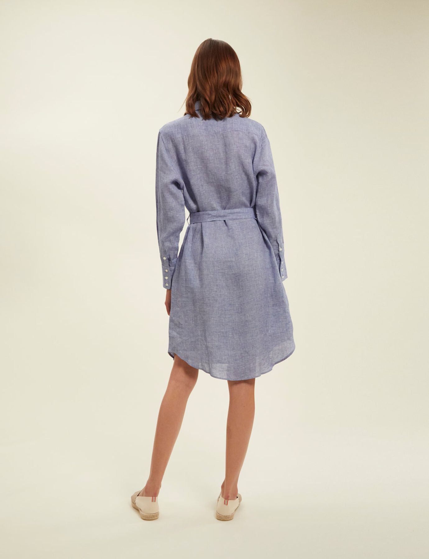 Amour dress in blue linen