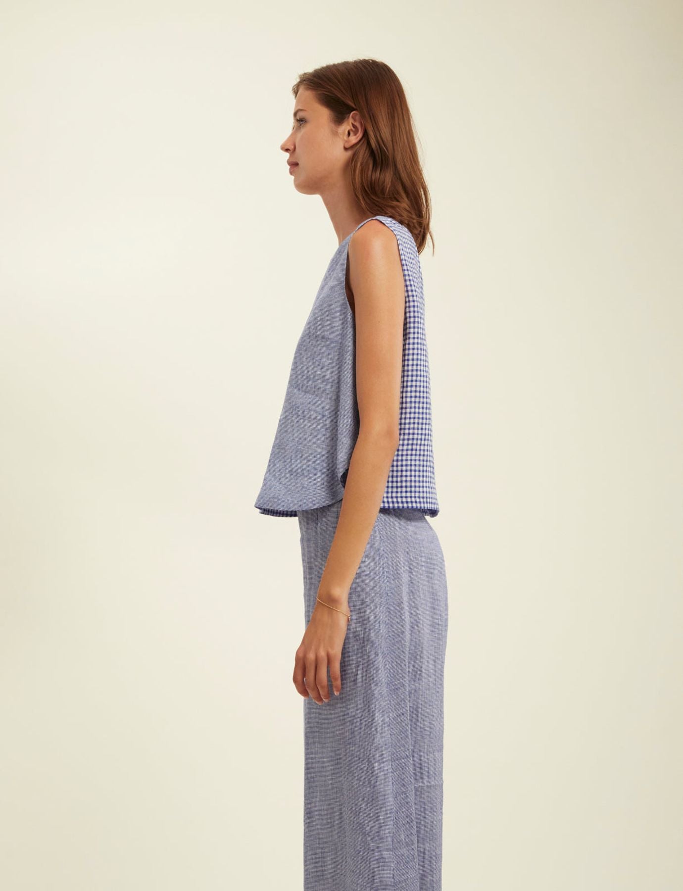 Bluse Albert Leinen blau