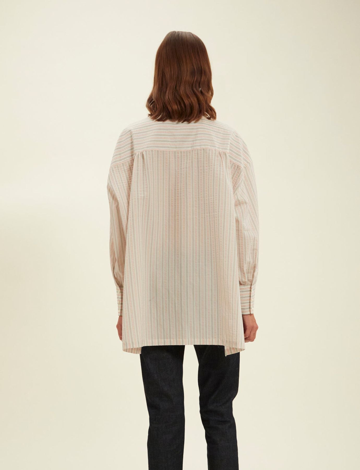 Camicia Adamo a righe ecrù