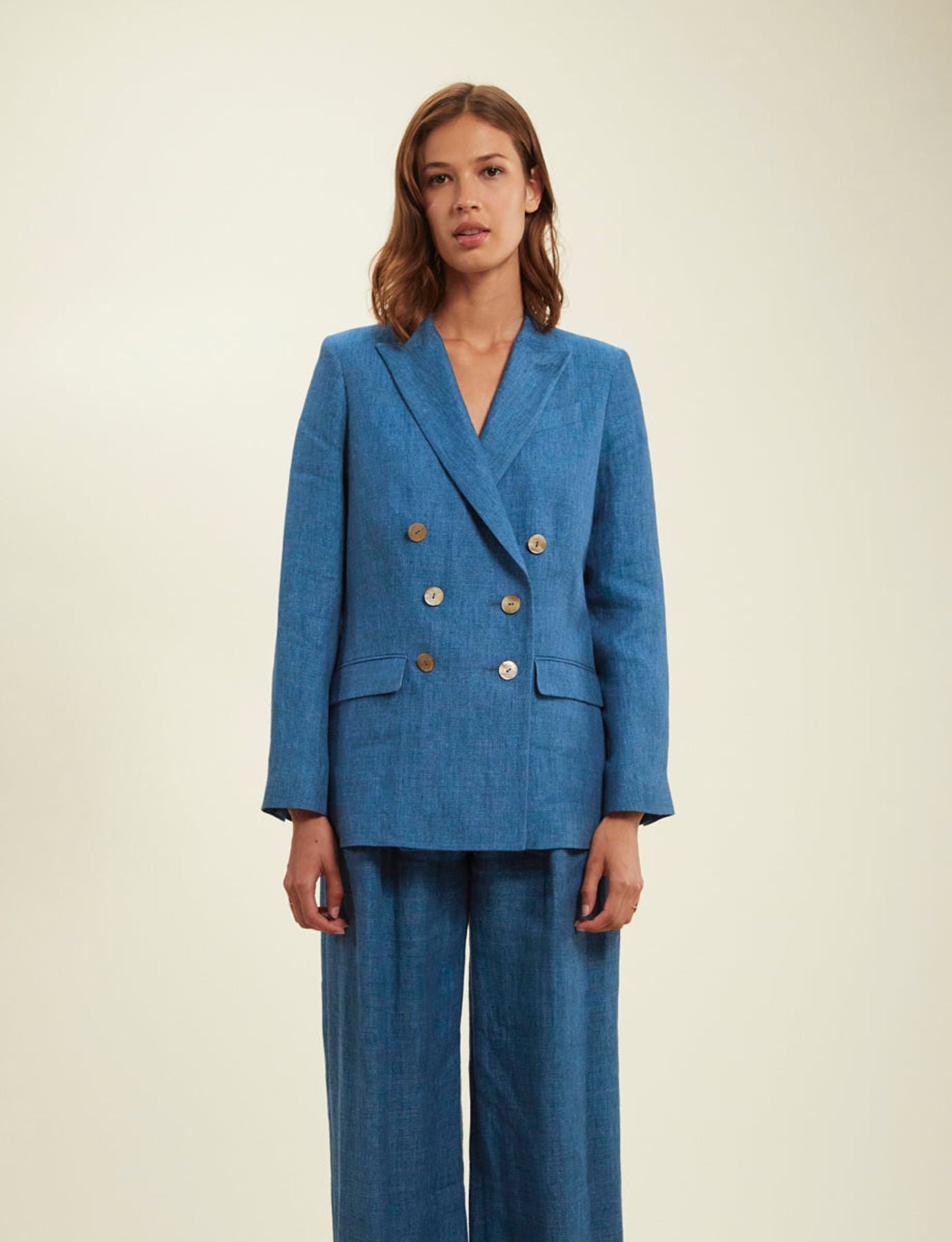 Ezio blue denim linen jacket