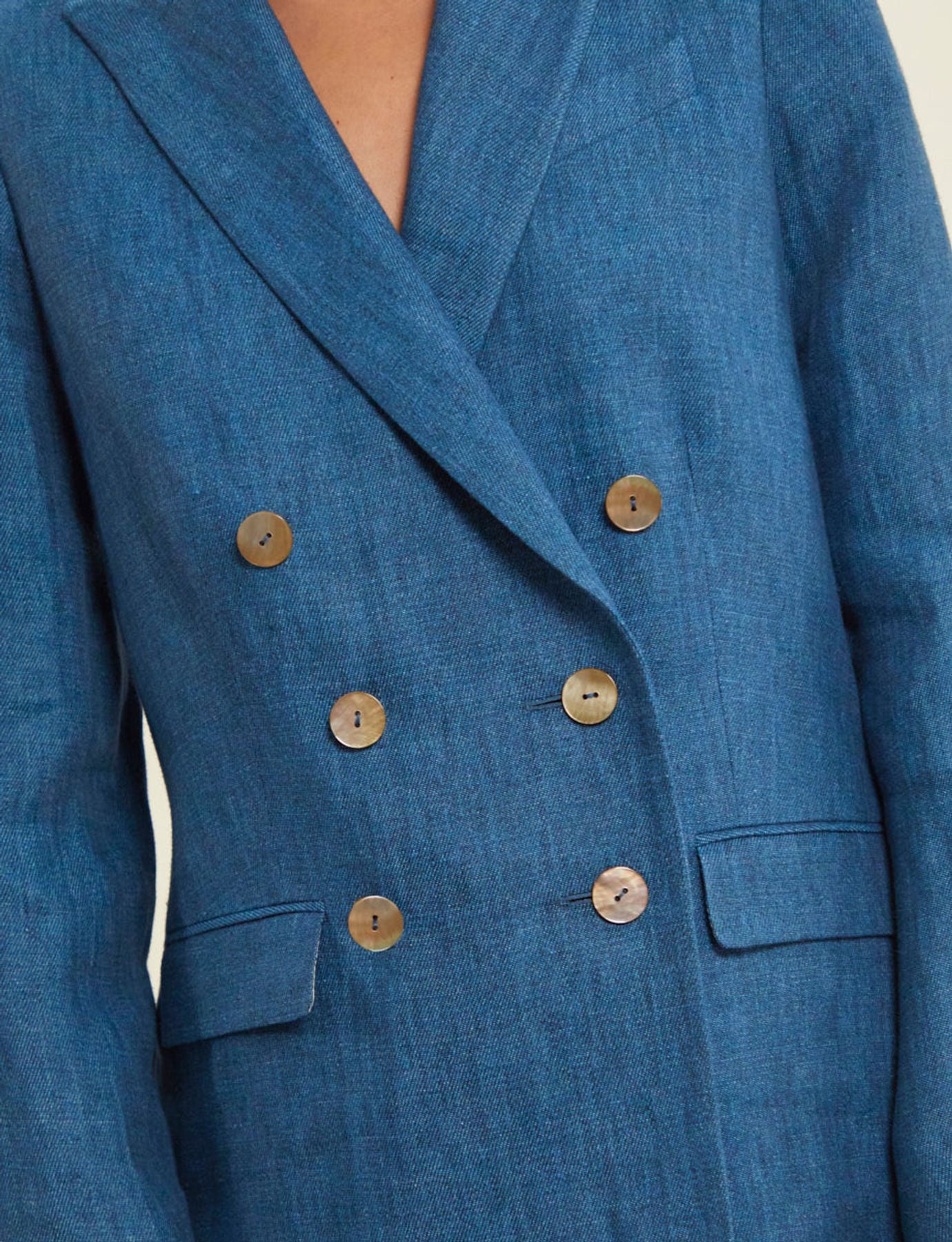 Ezio blue denim linen jacket