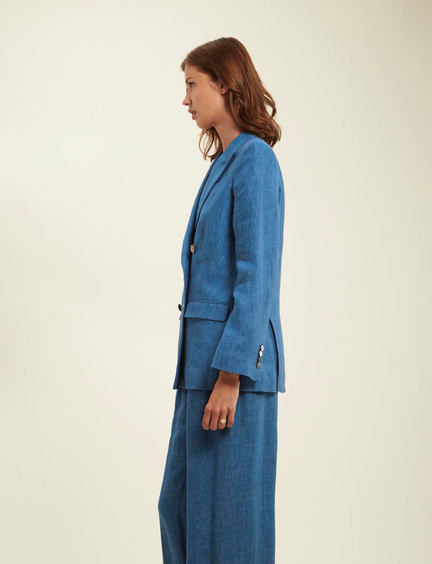 Ezio blue denim linen jacket
