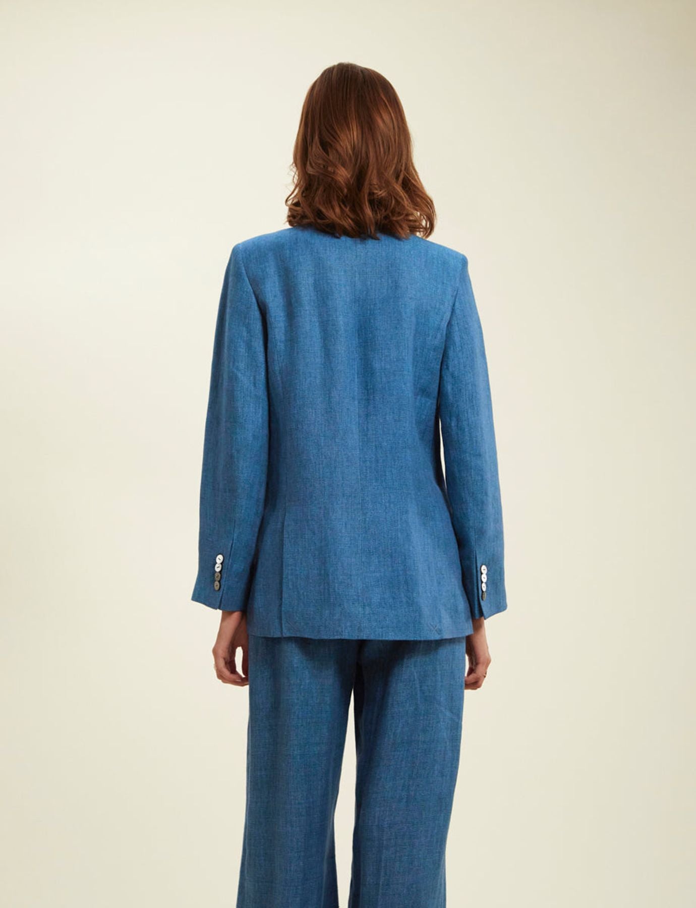Ezio blue denim linen jacket