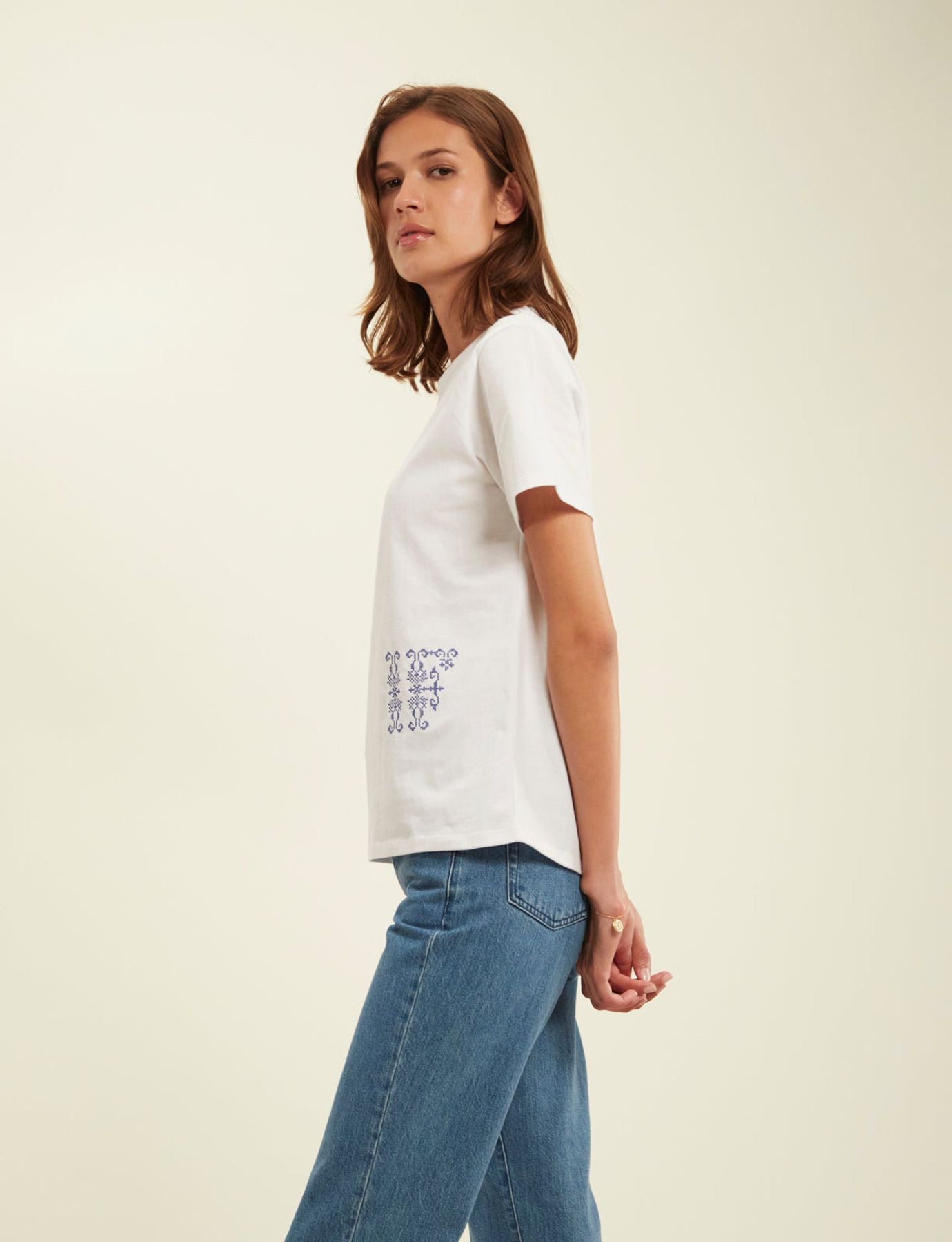 Oscar white embroidered T-shirt