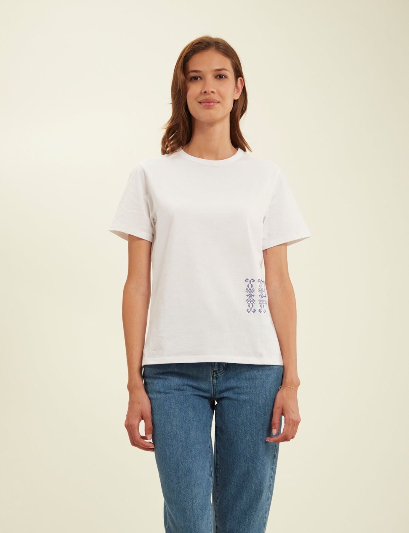 Oscar white embroidered T-shirt