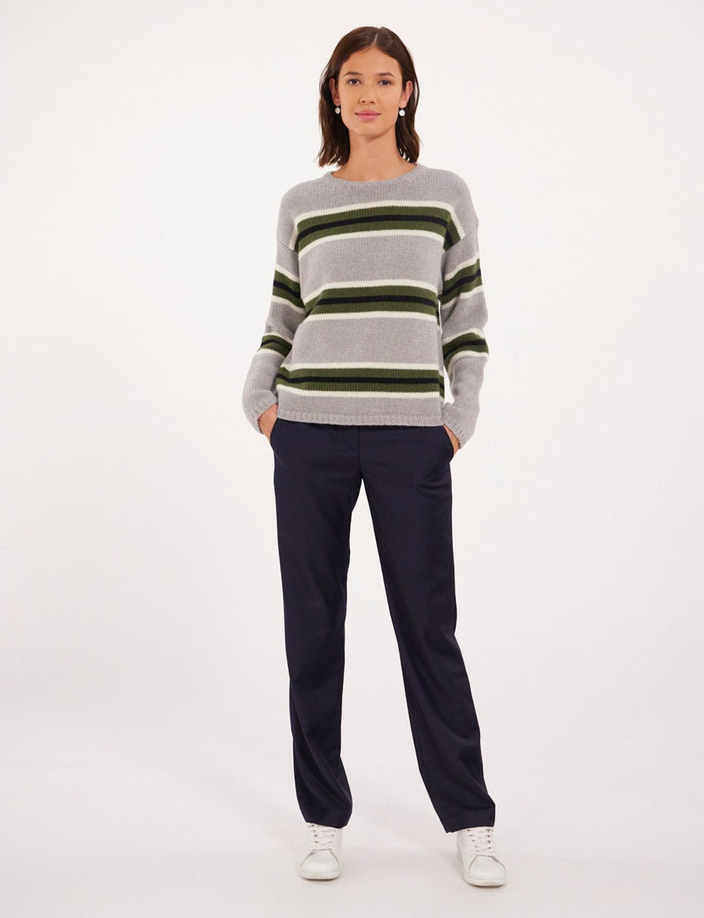 Elina jumper grey/ green wool