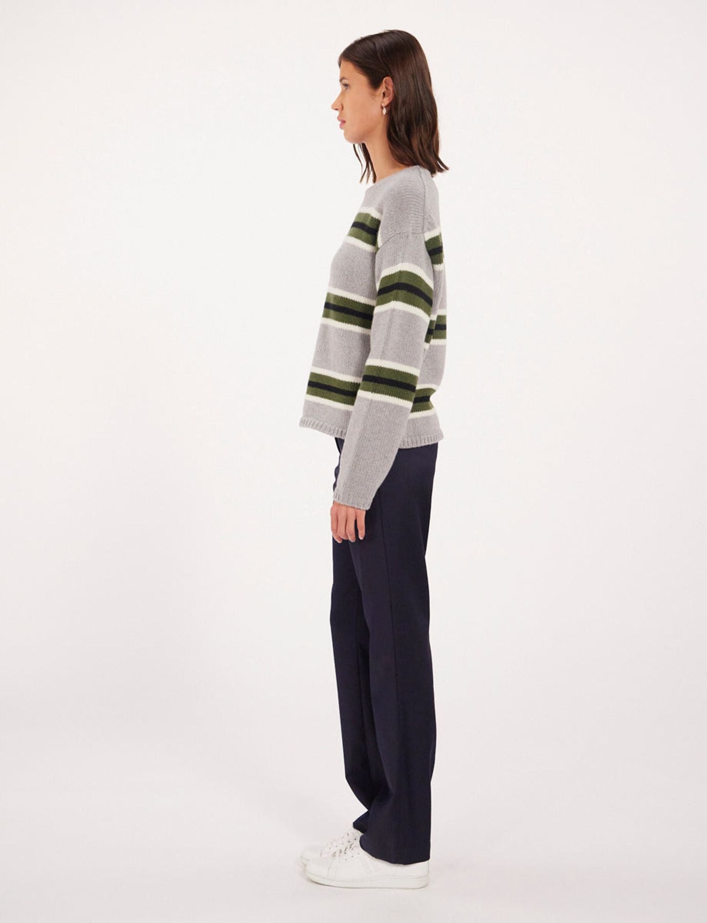 Elina jumper grey/ green wool