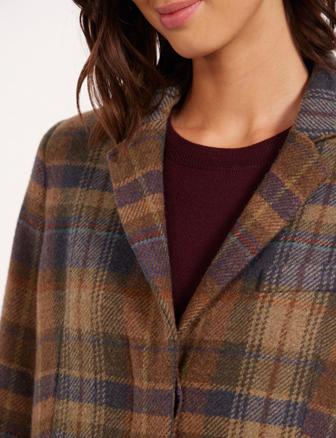 Franck khaki checked coat
