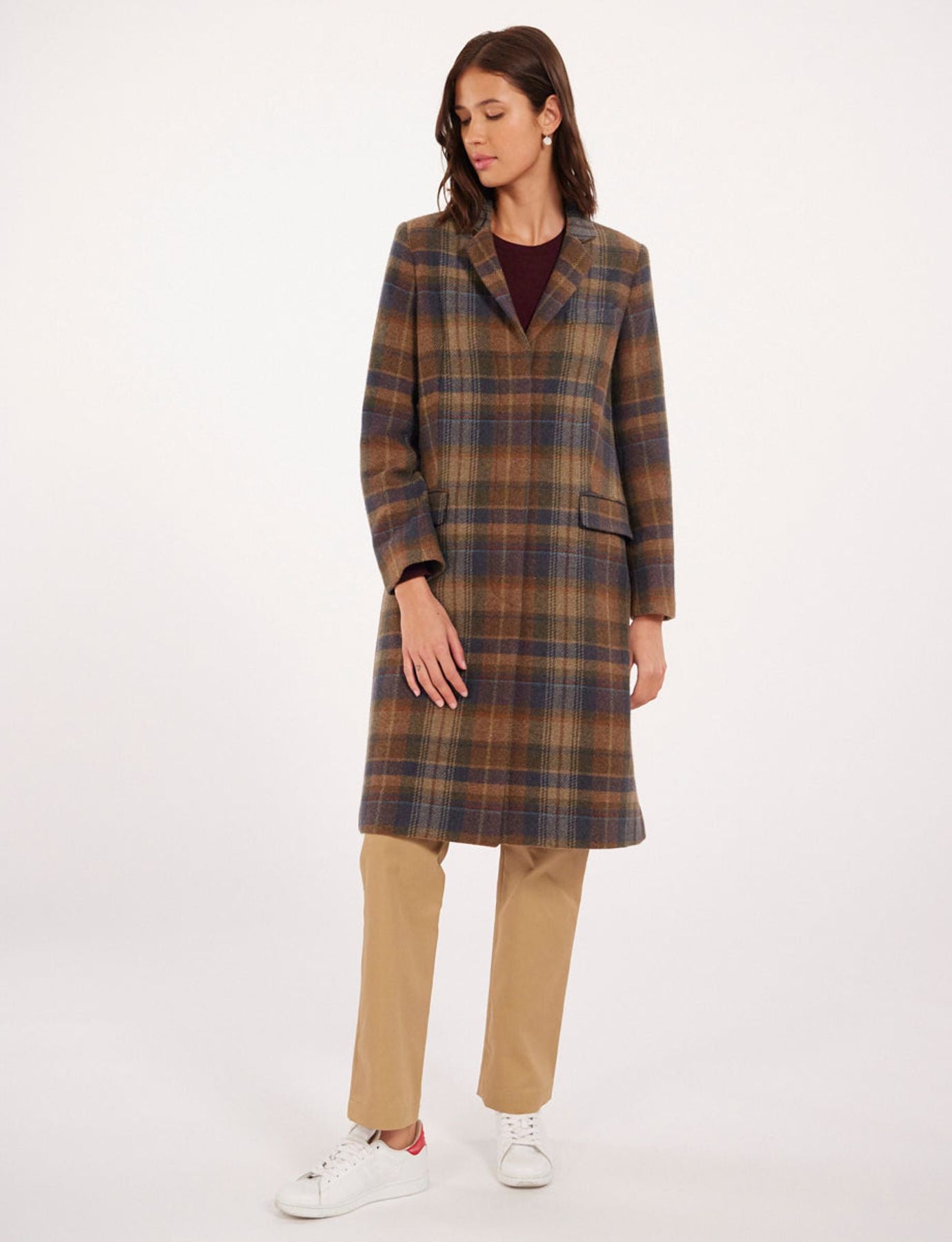 Franck khaki checked coat