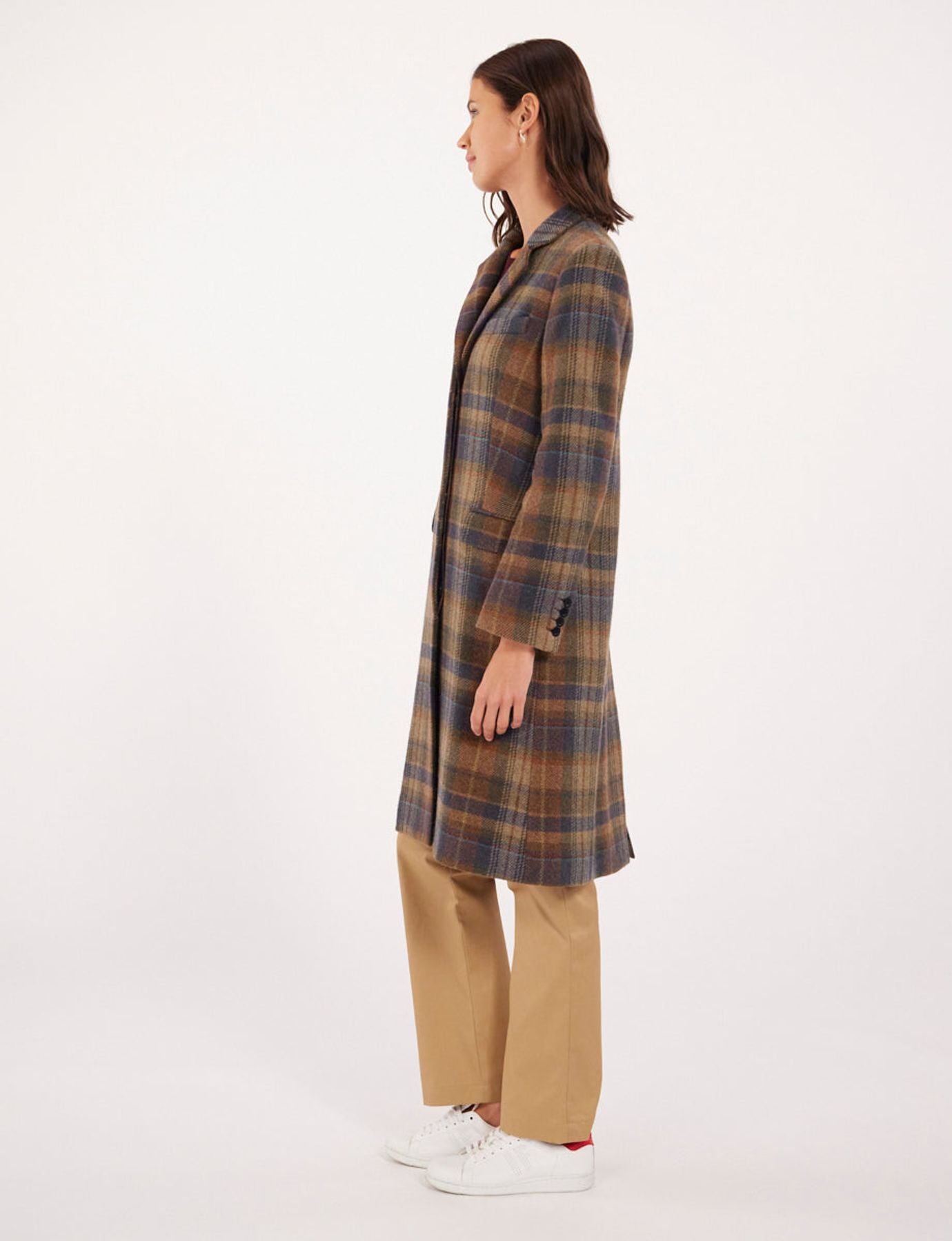 Franck khaki checked coat