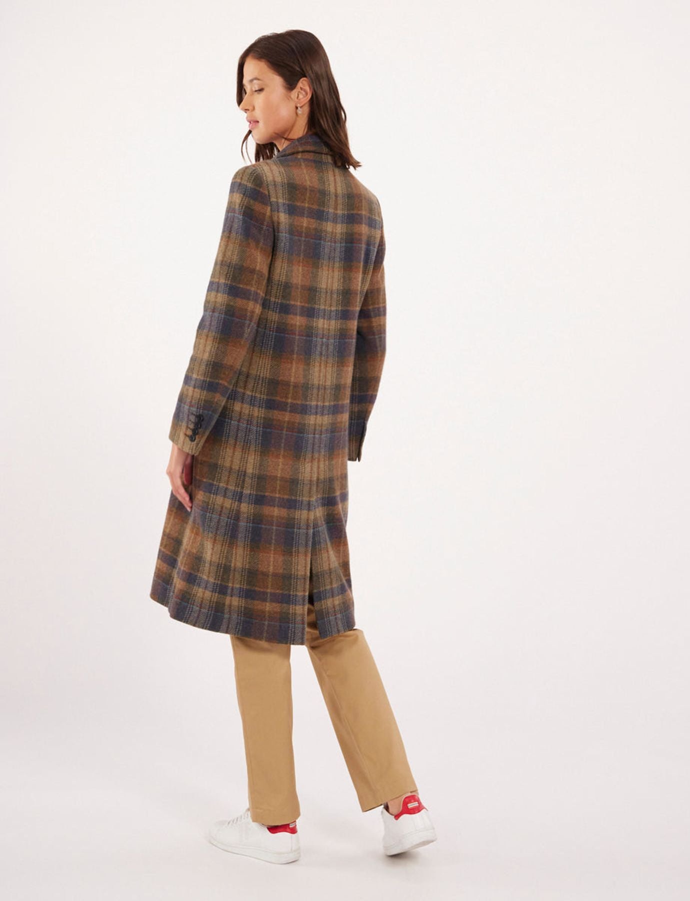 Franck khaki checked coat