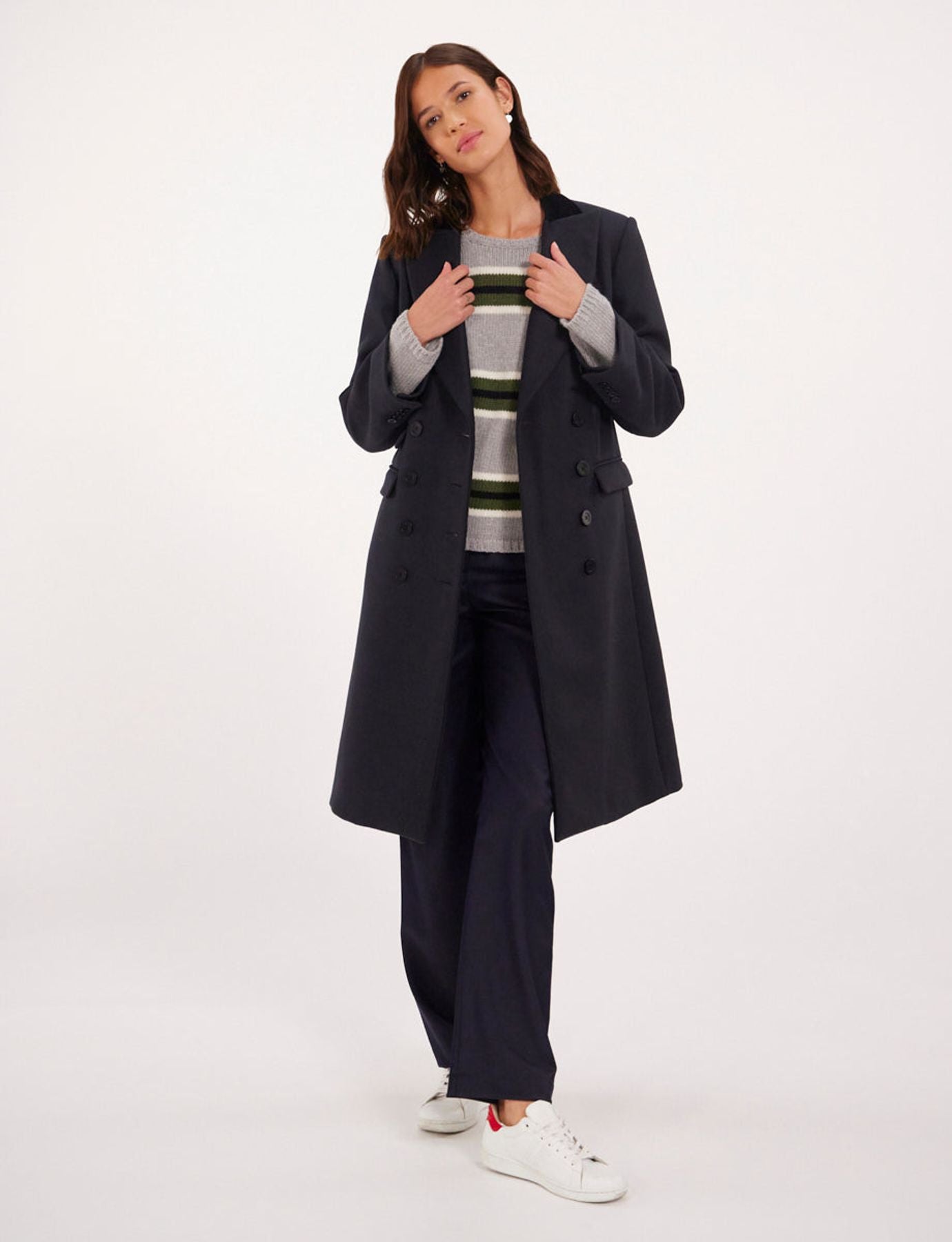 Cappotto Mauricette in lana blu notte