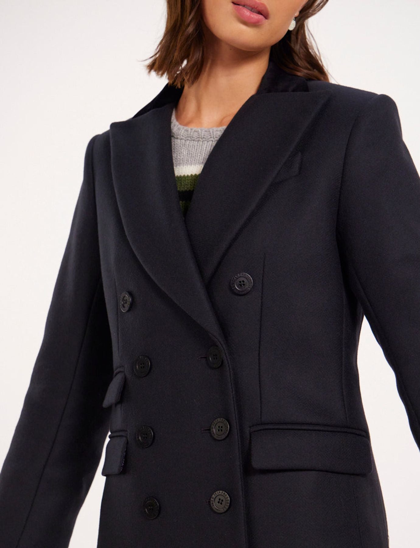 Cappotto Mauricette in lana blu notte