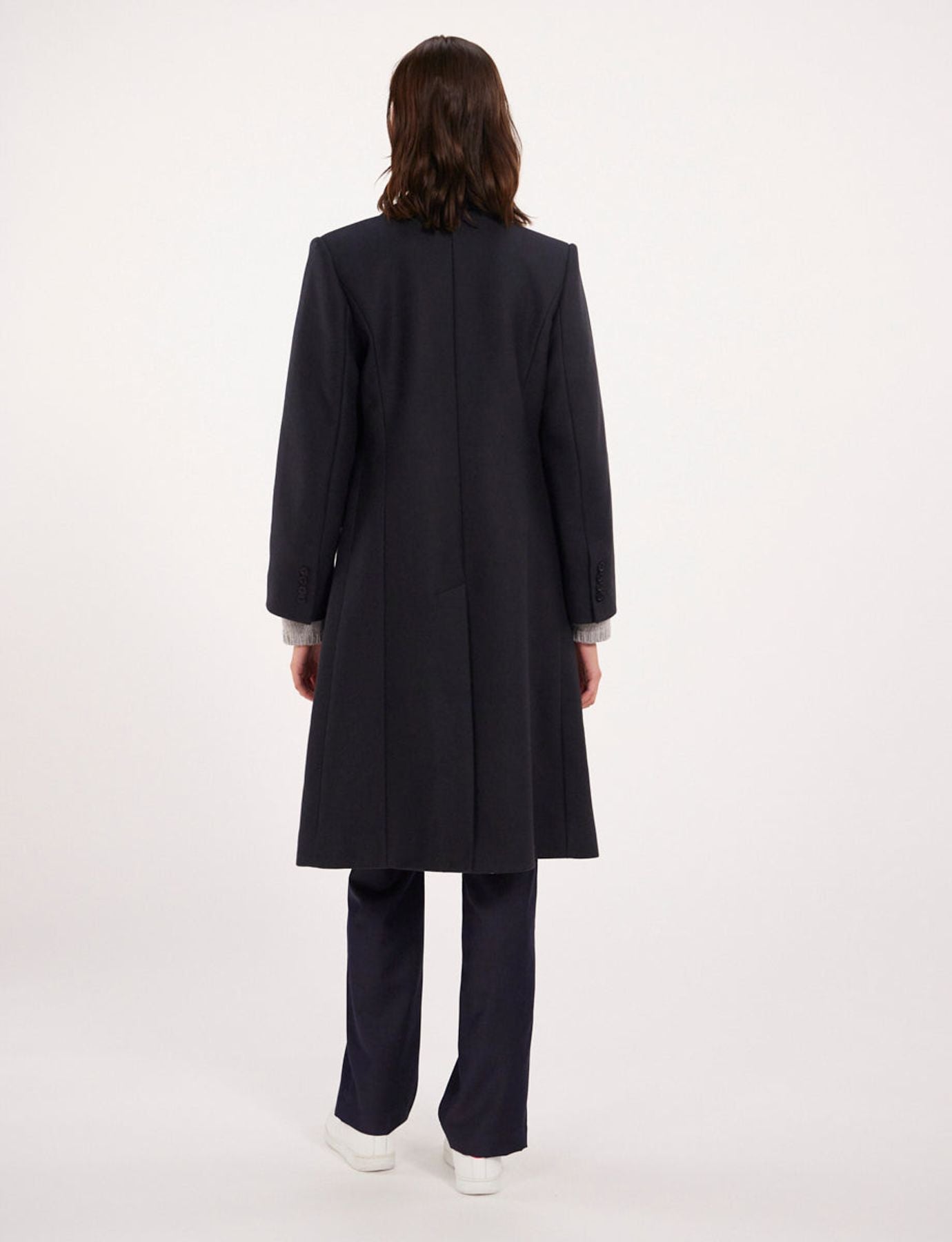 Cappotto Mauricette in lana blu notte