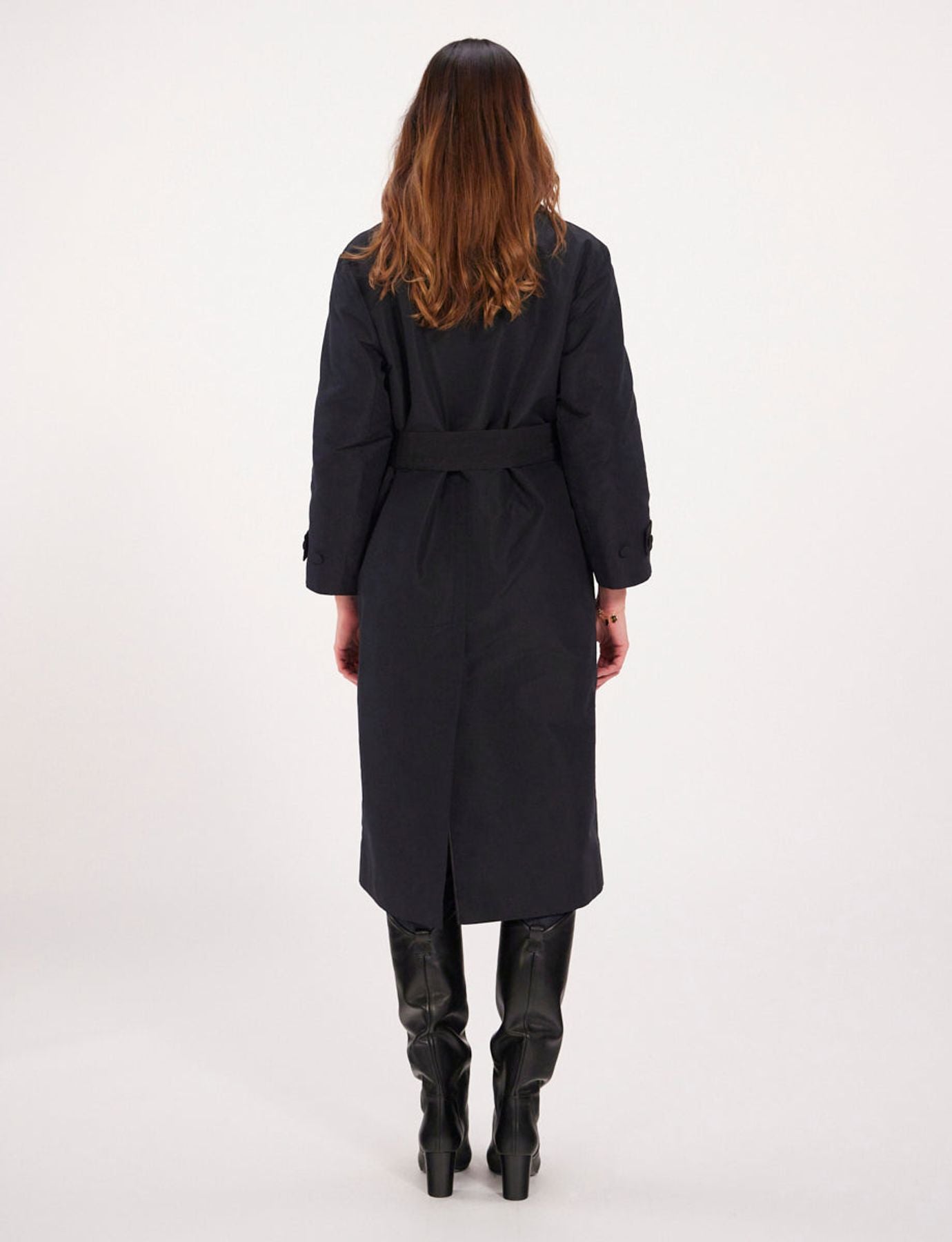 Esme long trench coat, black