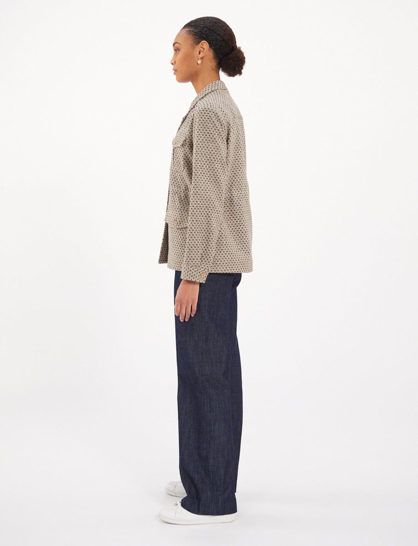 Brown/ecru wool Flipper jacket